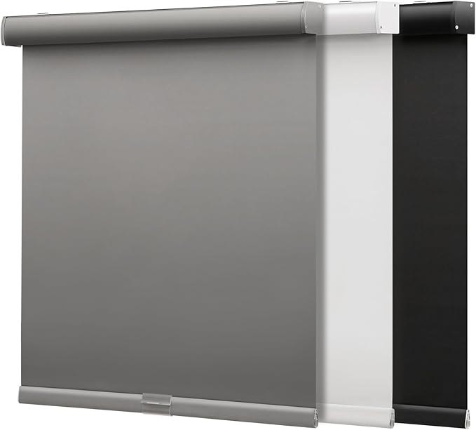 smonter cordless blackout roller shades for windows- room darkening roller blinds with valance, high shading & uv protection, 28" w x 72" h, grey