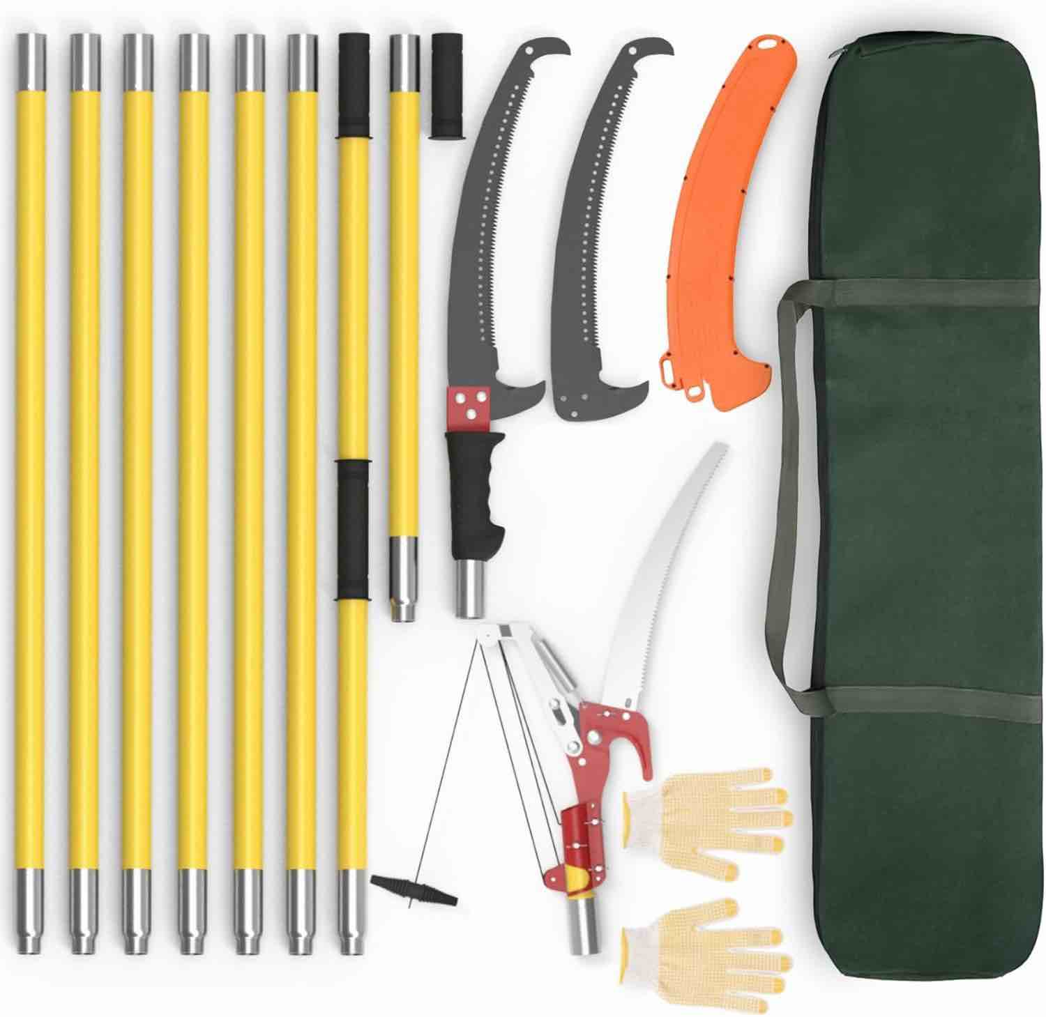 pole saws tree trimming 7.3-27 ft extendable tree trimmers long handle pruner