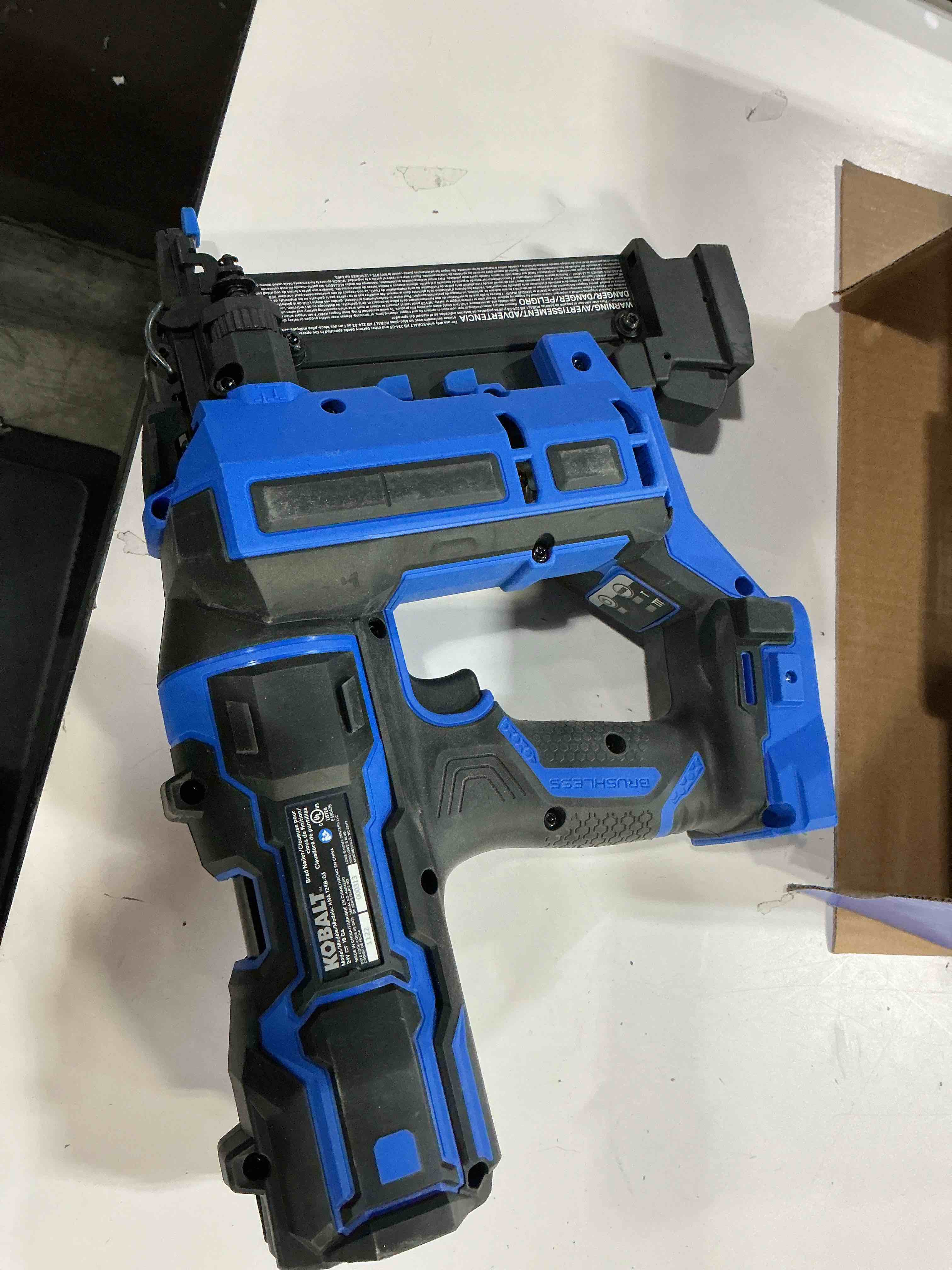 Condition photo showing As Is for kobalt xtr 2-1/8-in 18 -gauge cordless straight brad nailer (battery not included and charger