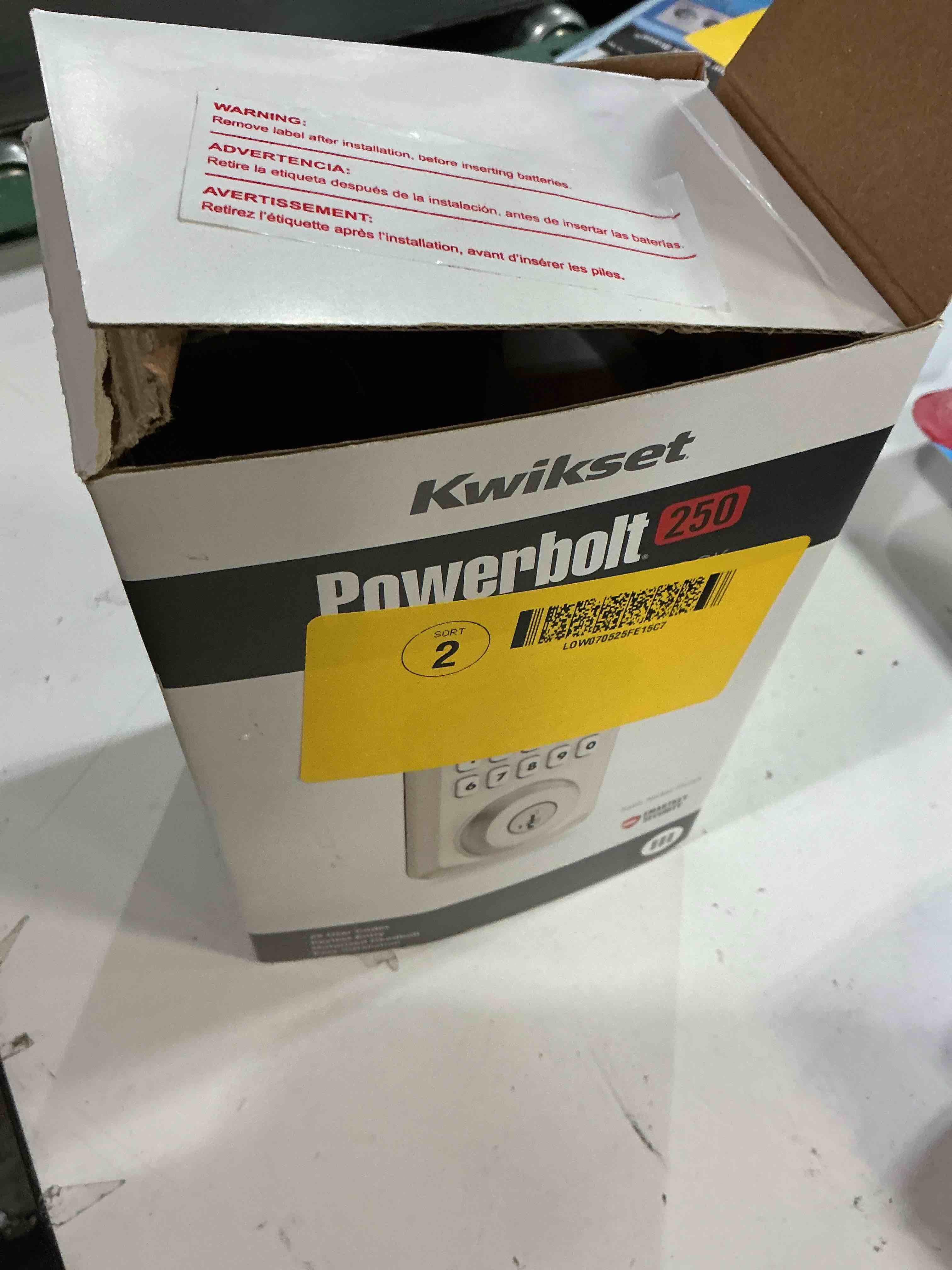 Condition photo showing As Is for kwikset smartcode satin nickel zinc electronic deadbolt