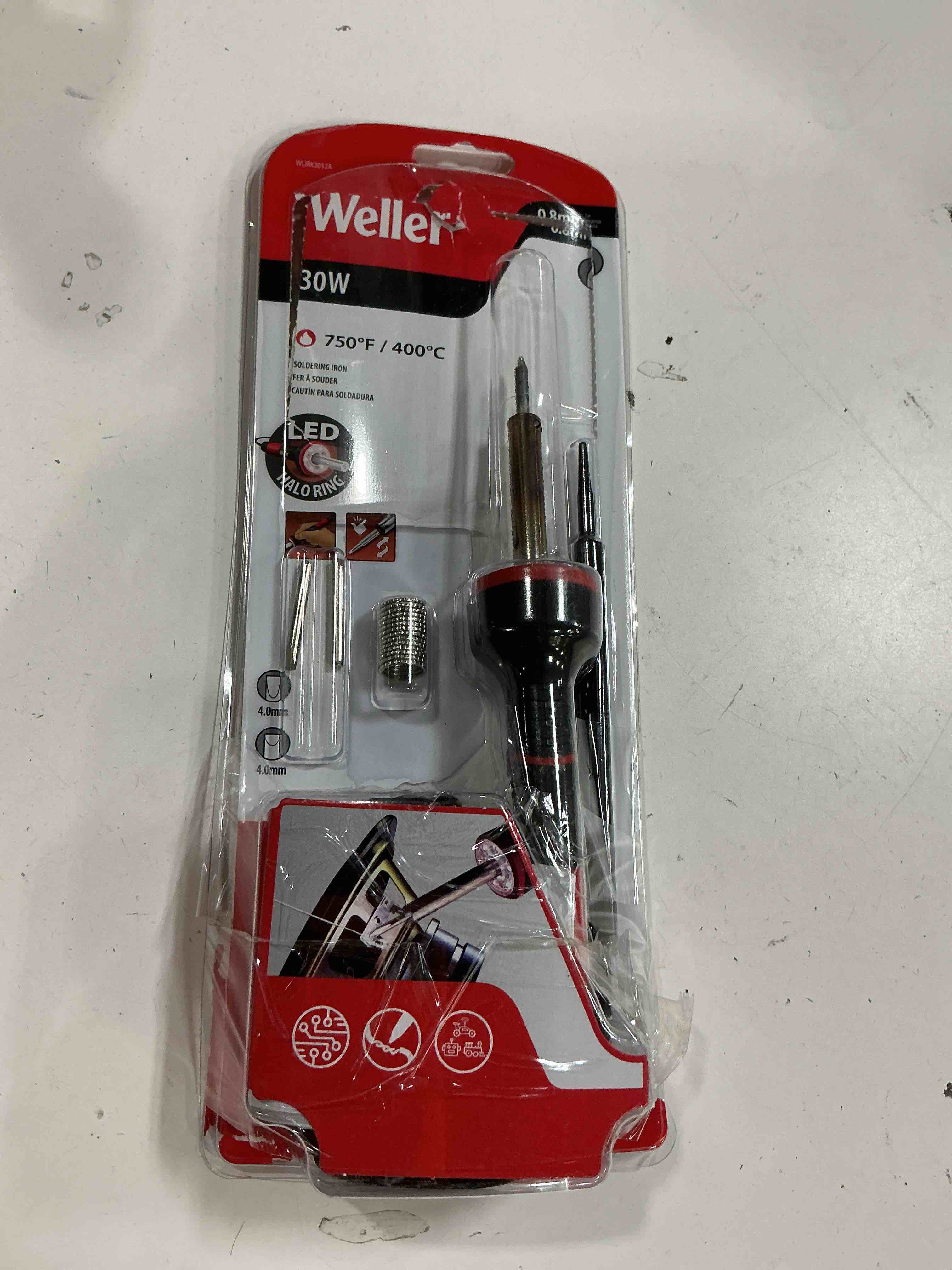 Condition photo showing As Is for weller 30with 120v soldering iron kit led halo ring