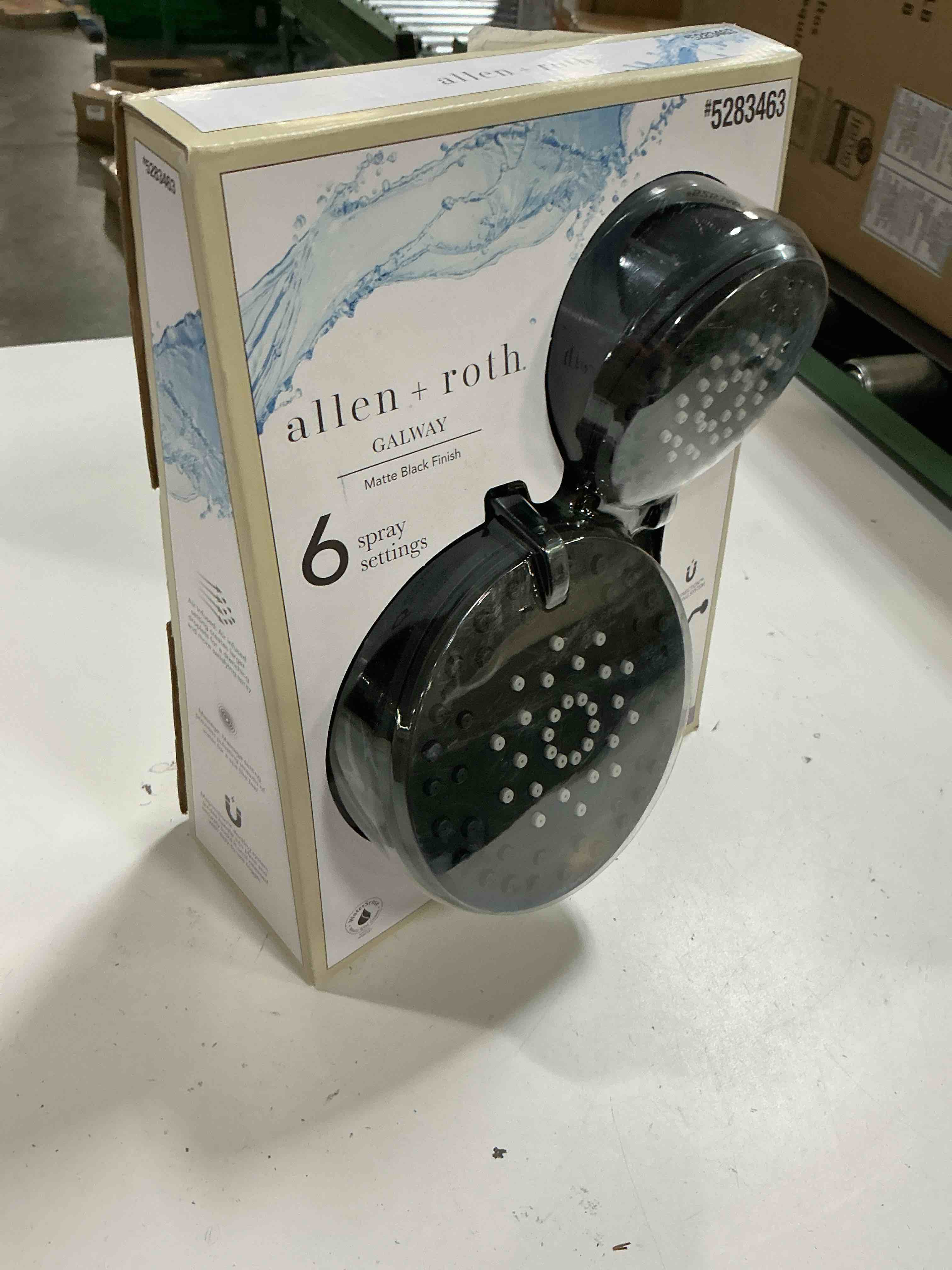Condition photo showing New/Like New for galway 6 -spray matte black 5-in round shower head with handheld combo 1