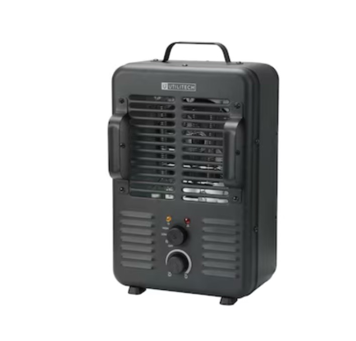 utilitech 1500 -watt utility fan utility indoor electric space heater with thermostat