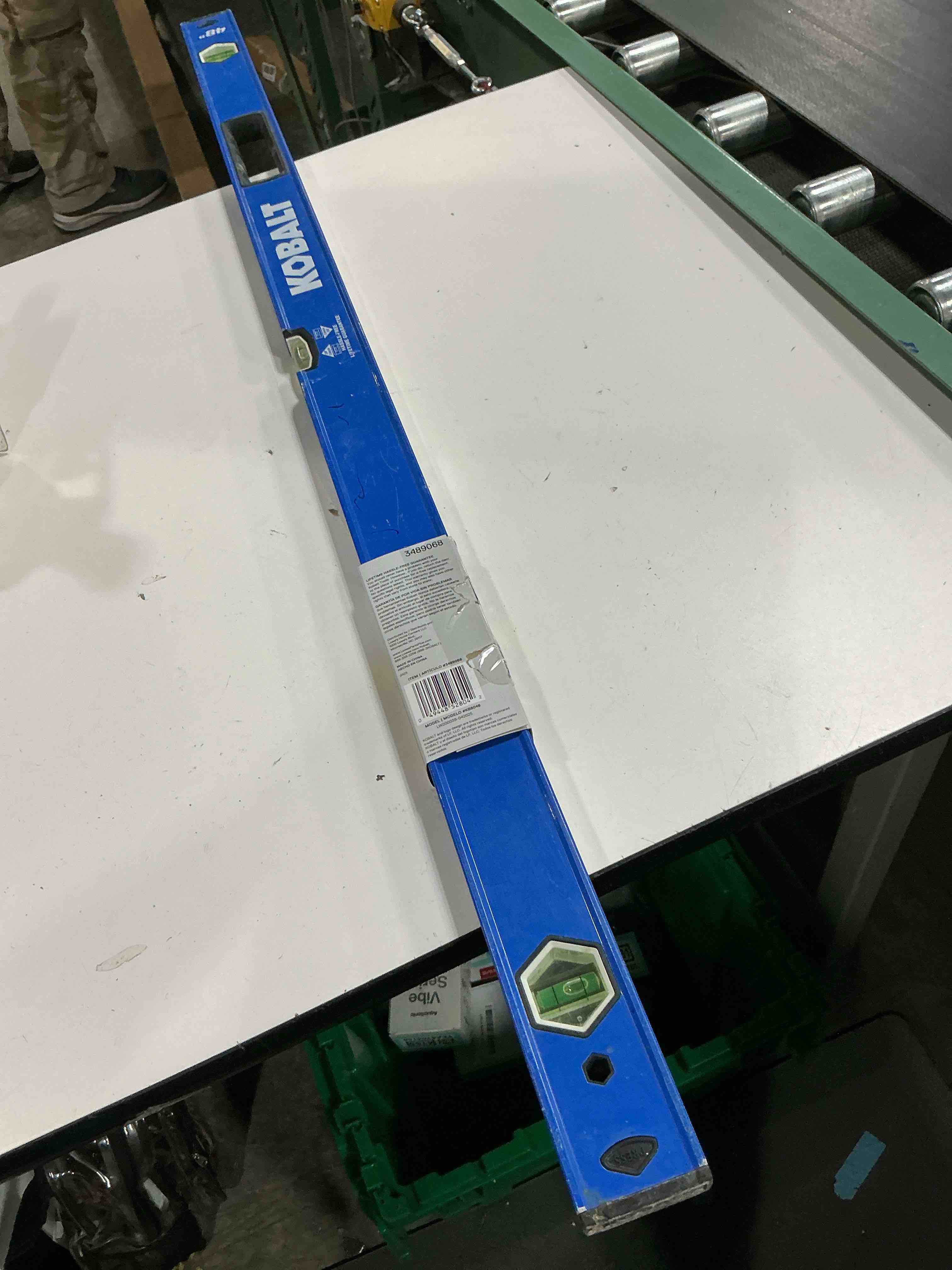 Condition photo showing As Is for kobalt aluminum 48-in 2 vial box beam level
