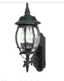 portfolio 22.68-in h black outdoor wall light