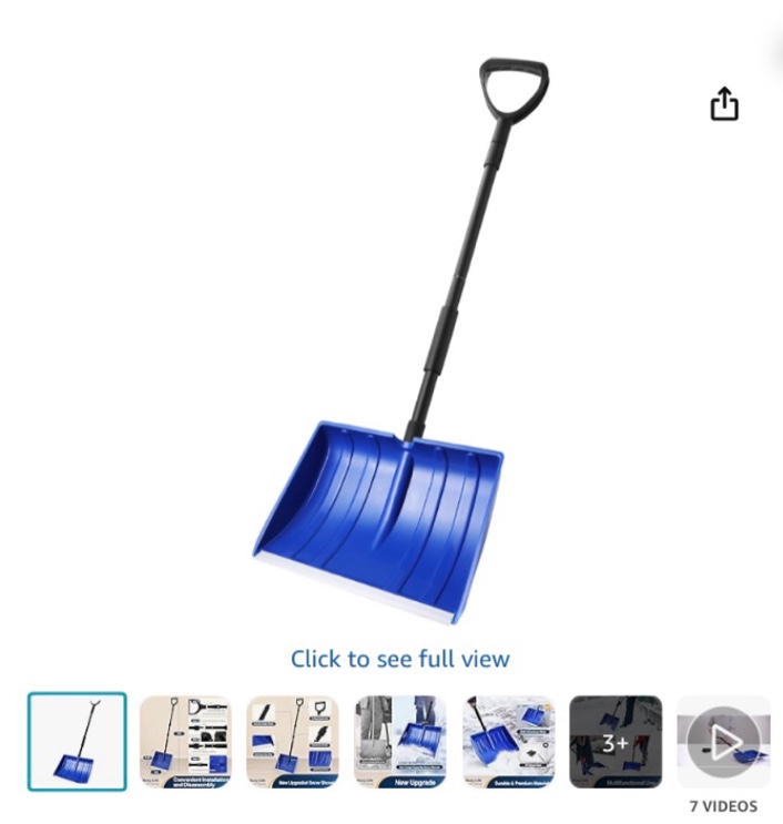 yocada snow shovel for driveway home garage snow removal 55 inch long with d-grip handle aluminum strip large capacity shovel for garden car camping outdoor