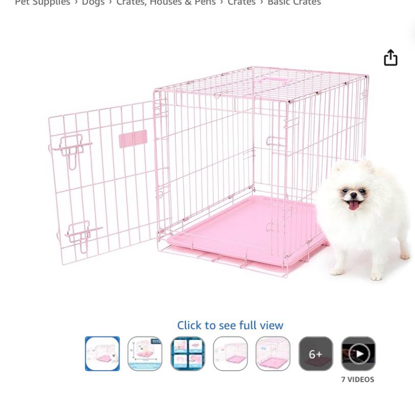 carlson pink secure and compact single door metal dog crate, small