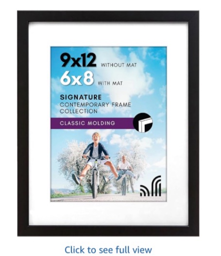 24×30 solid walnut wood picture frame, hd glass, double mat for 16×20 or 18×24 photos, premium walnut photo frame, vertical or horizontal wall hanging or leaning display