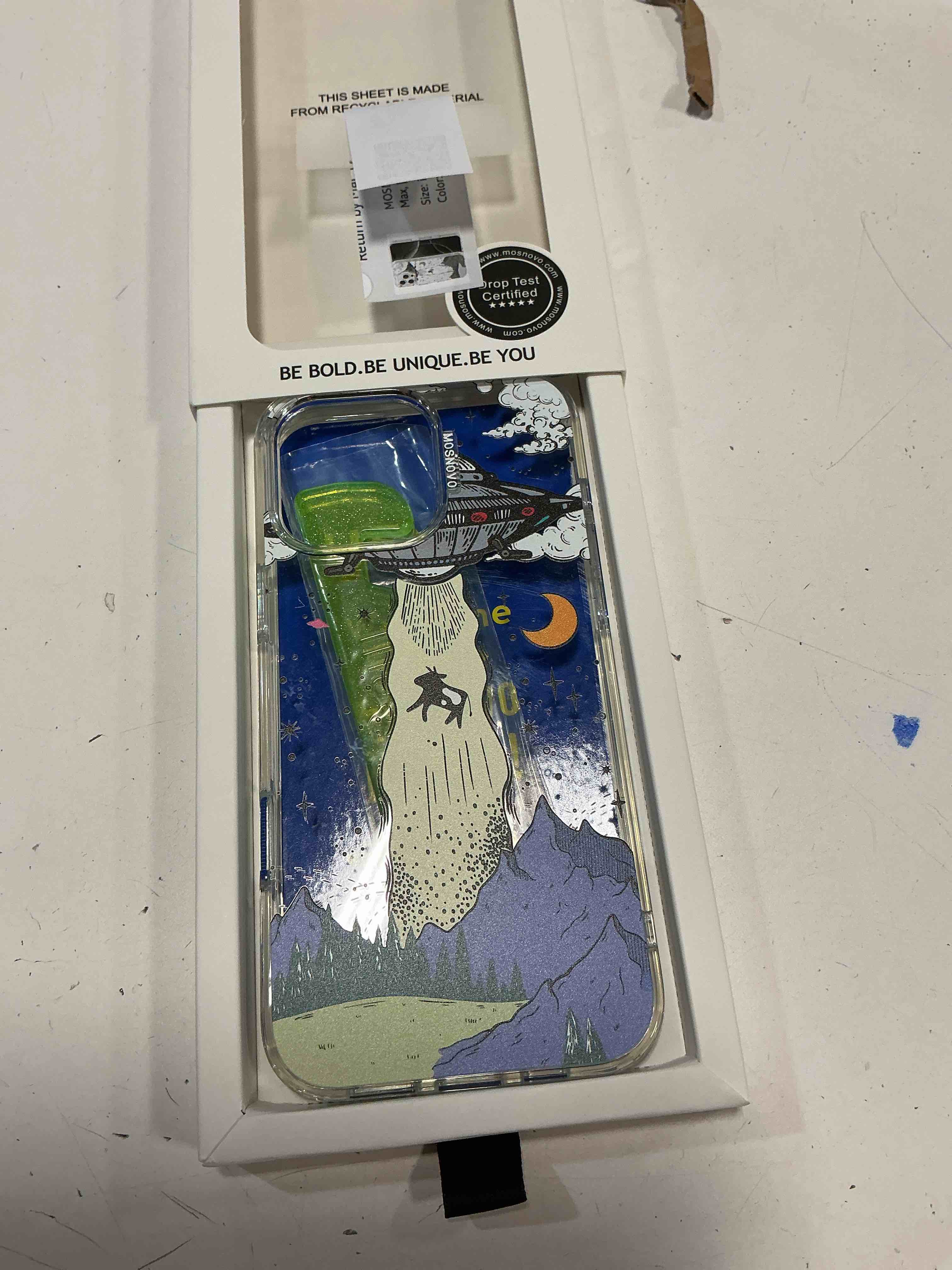 mosnovo case for iphone 16 pro max, [10ft 4x military-grade drop protection] durable & shockproof phone case cover design for iphone 16 pro max - ufo - clear black