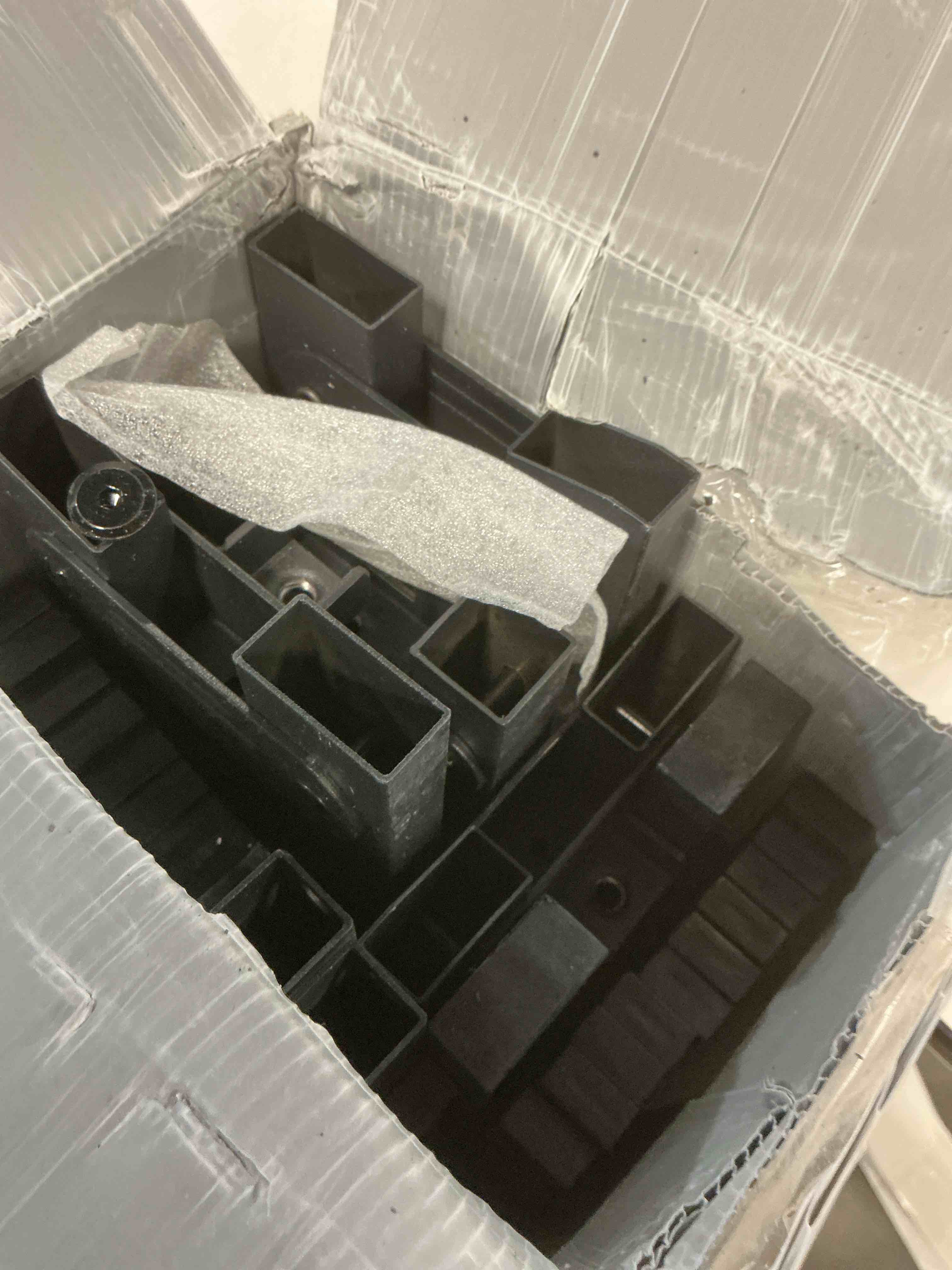 Condition photo showing As Is for Metal Bed Frame,King Size Bed Frame with Storage Space,Heavy Duty Sturdy Mattress Foundation,Easy Assembly,No Box Spring Needed, Black,18 Inch,King