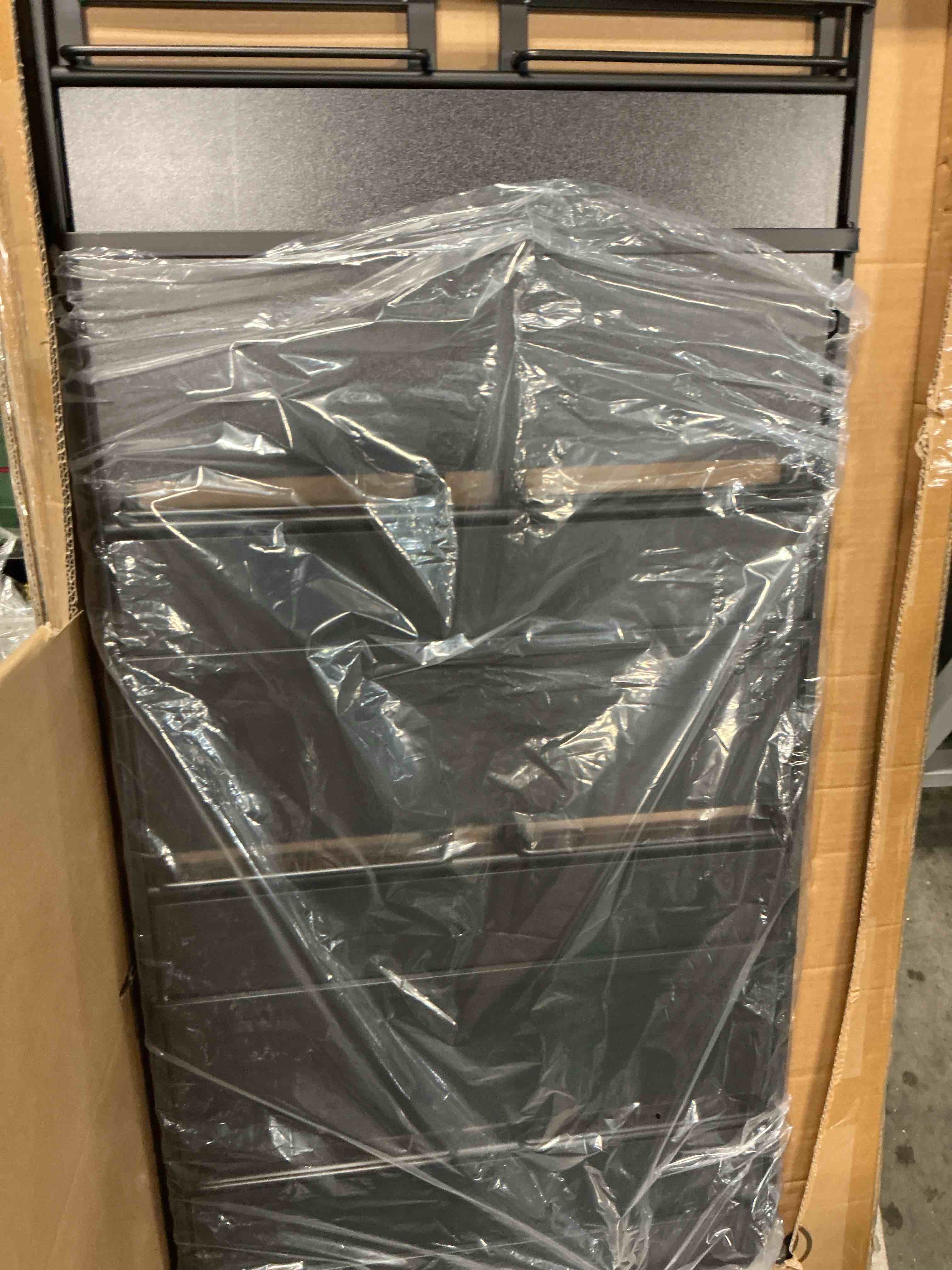 Condition photo showing Good Condition for BHG Vintage Multifunctional Folding Bookshelf, No-Assembly Plant Stand Storage Rack Shelves for Home Office (All Black, 4-Tier)