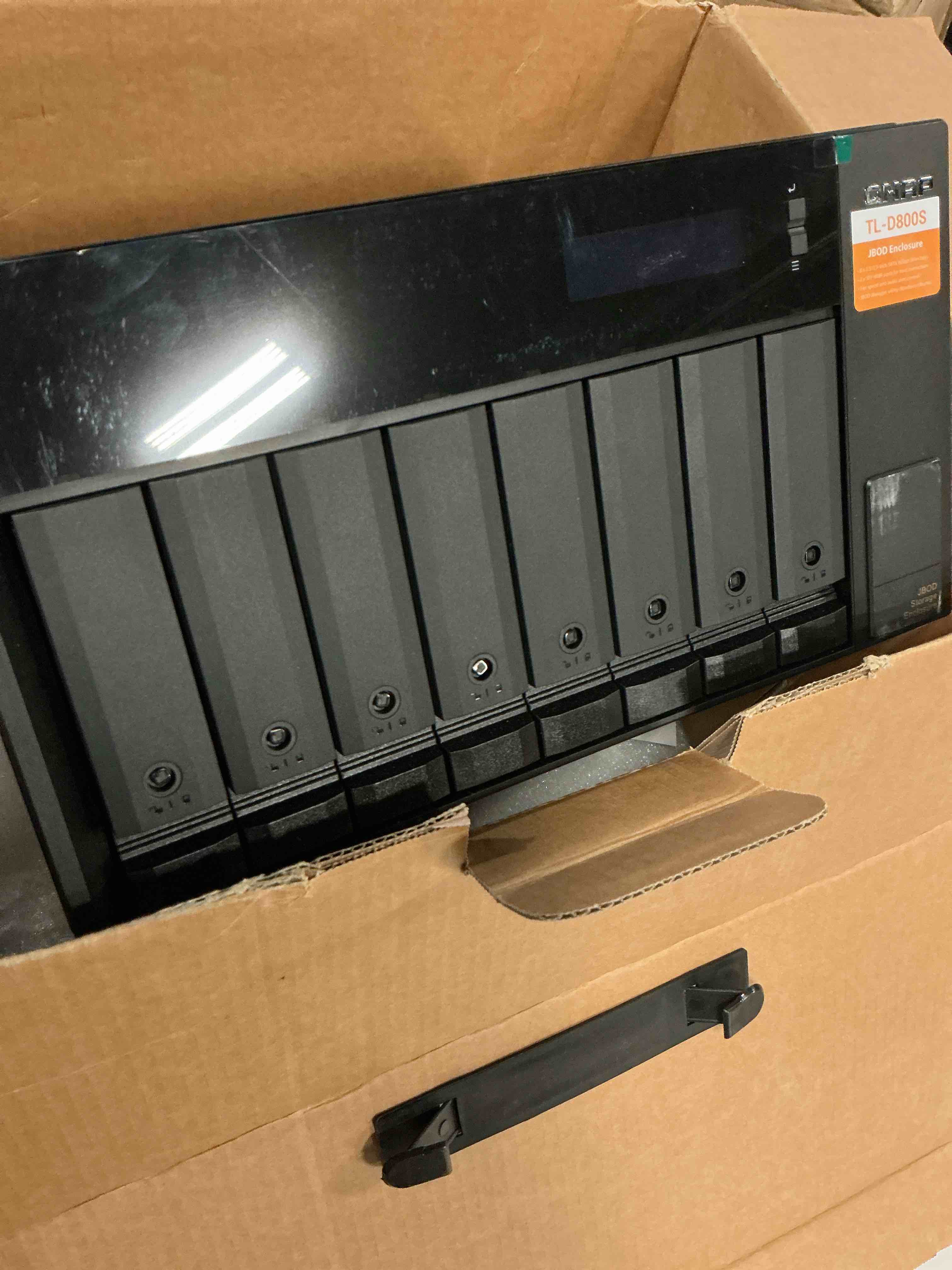 Condition photo showing Good Condition for QNAP TL-D800S 8 Bay SATA 6Gbps JBOD Storage Enclosure. PCIe SATA Interface Card (QXP-800eS-A1164) Included
