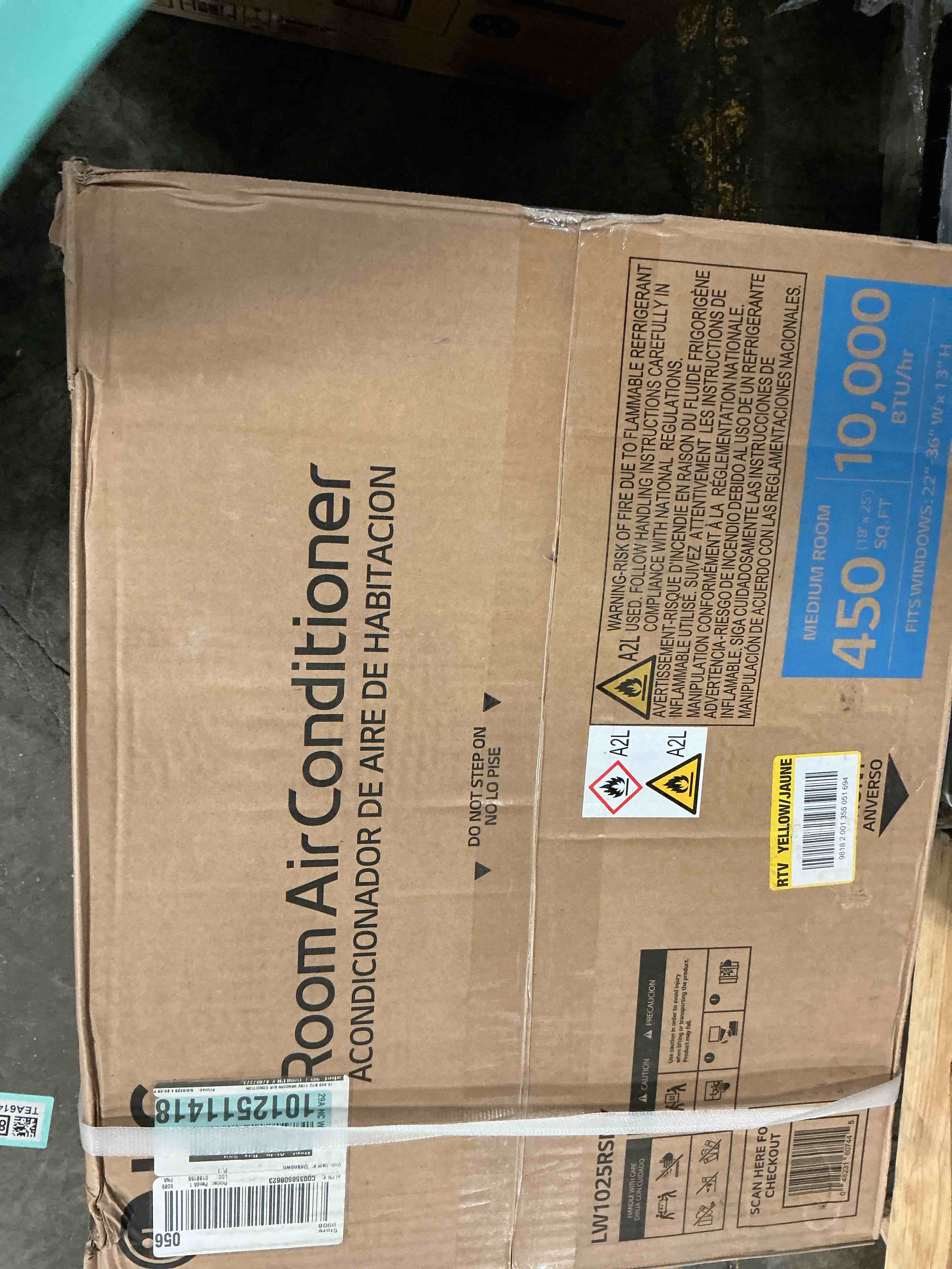 Condition photo showing New/Like New for 10,000 (doe) btu 115-volts window air conditioner cools 450 sq. ft. with wi-fi, remote and dehumidifier