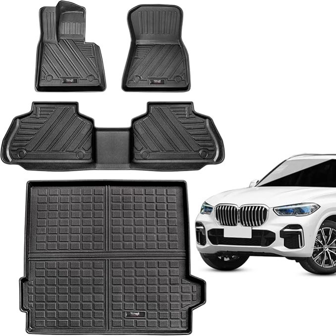 floor mats and cargo mat for bmw x5 (go5) 2019-2025 2026 all weather tpe rubber protection mat accessories (for bmw x5 floor mats+cargo liner) 1 pcs