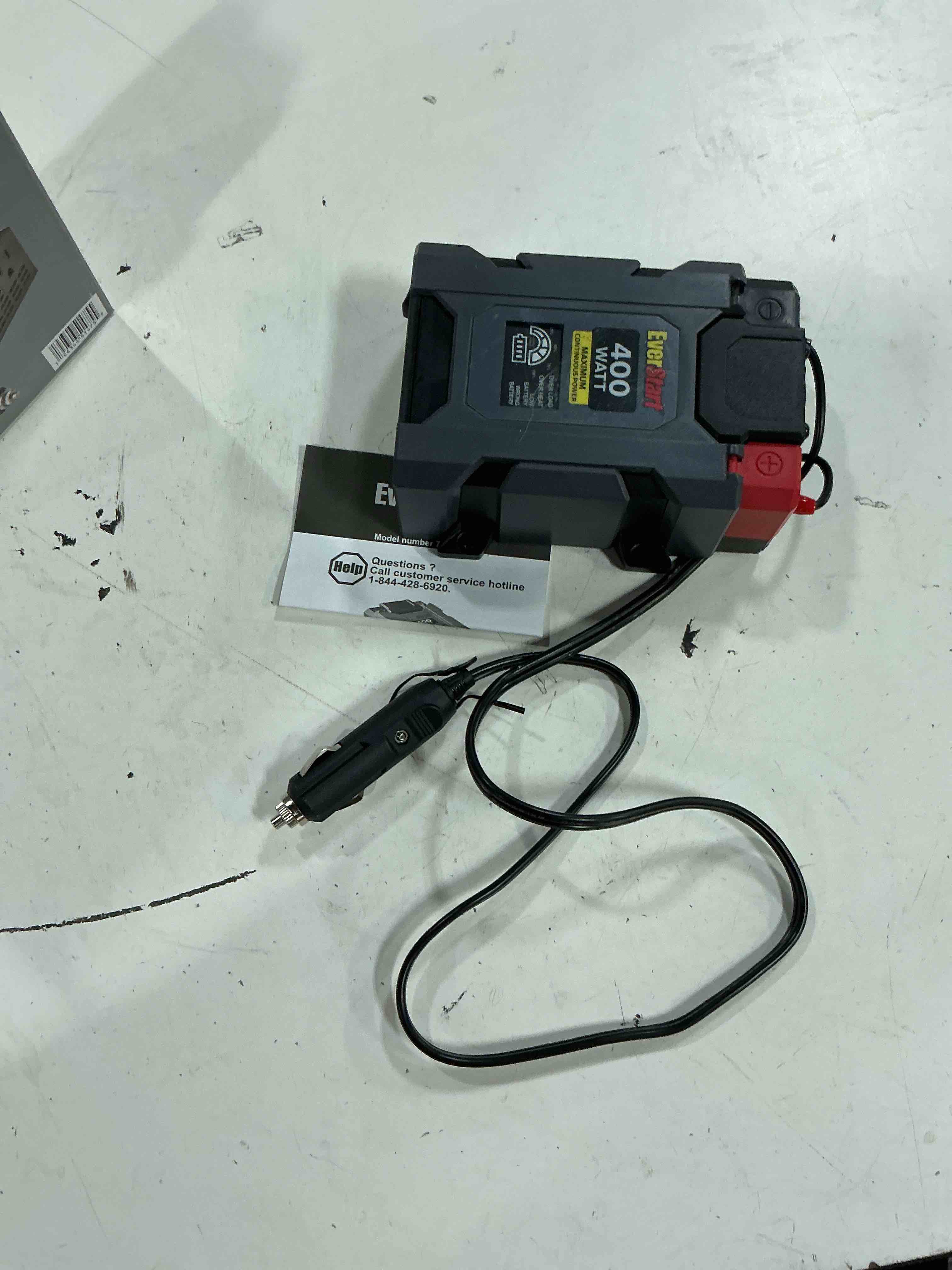 Condition photo showing As Is for evst 400w inverter (missing clamps)