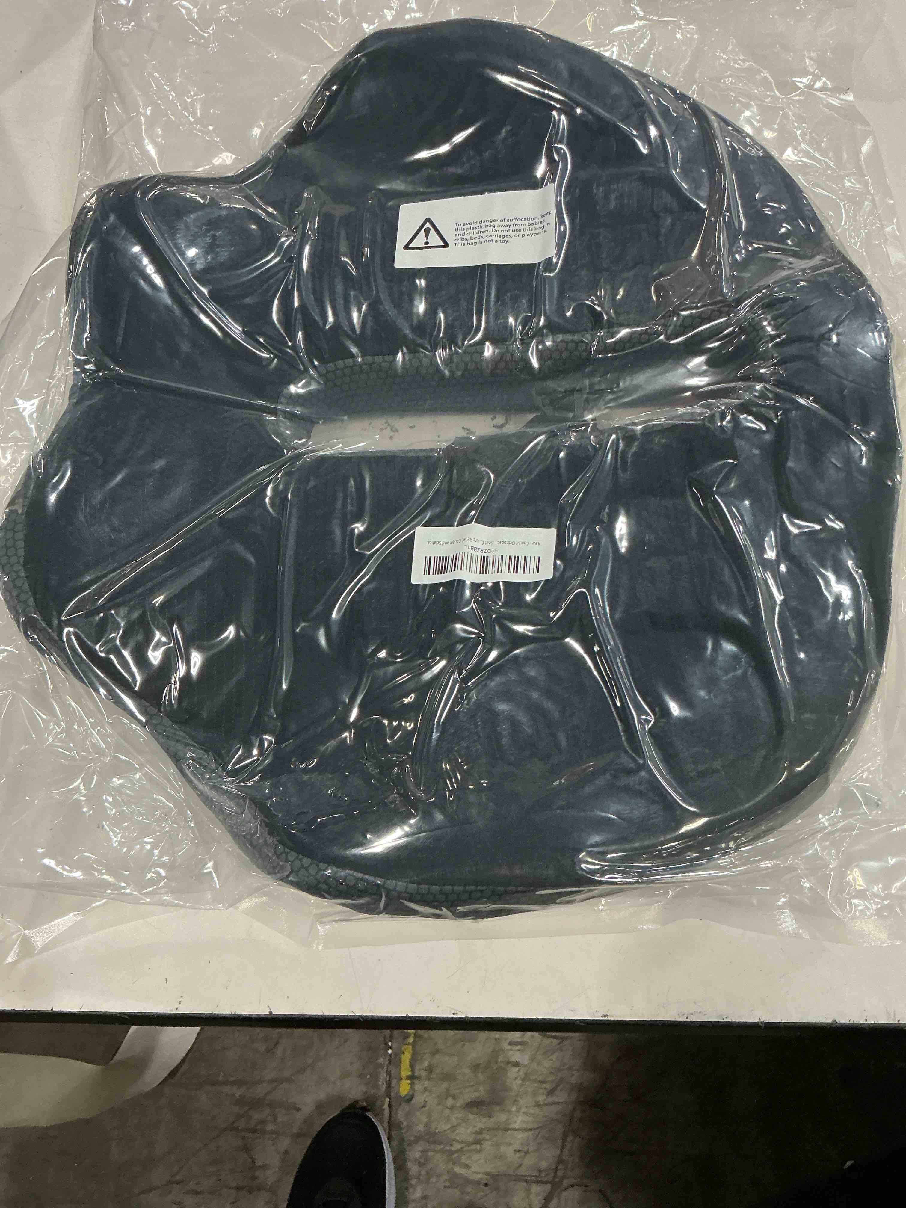 Condition photo showing New/Like New for gel seat cushion for office chair, car, or wheelchair — orthopedic memory foam pad with cooling gel for tailbone, sciatica, and back pain relief black / deep gray x large