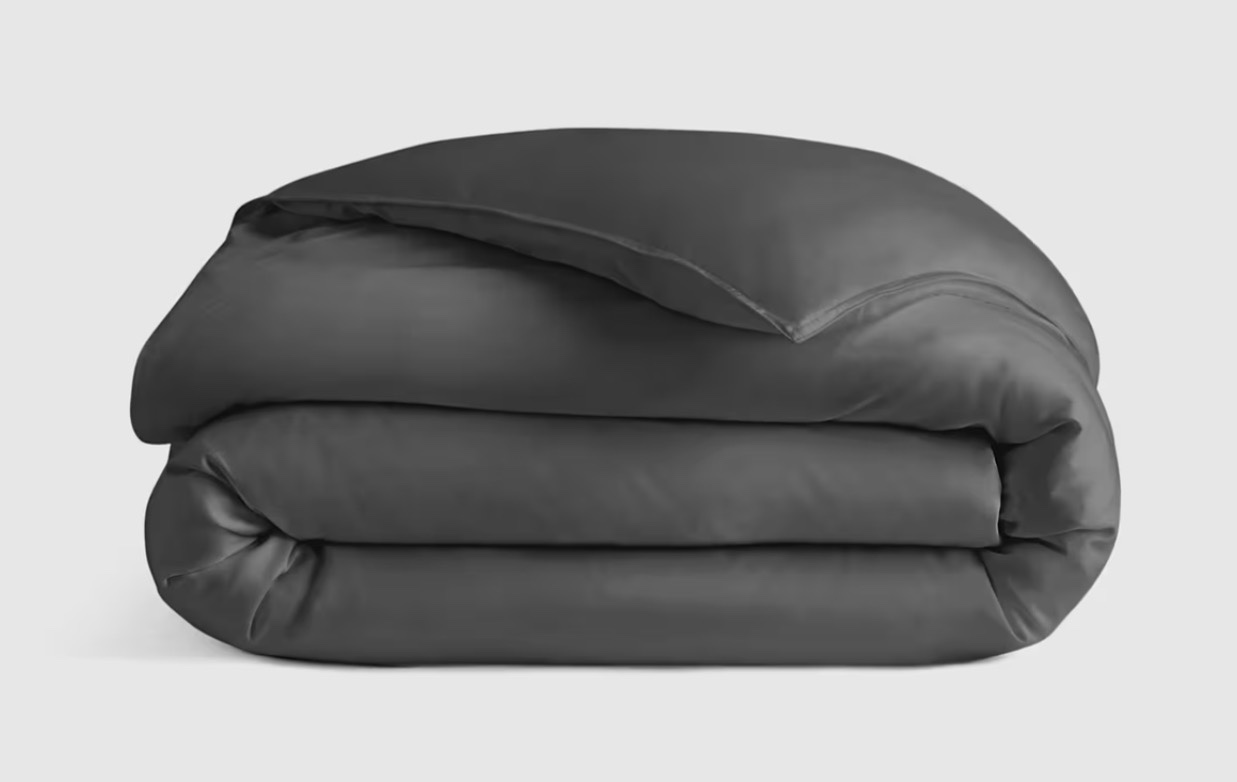 quince 100% viscose from organic bamboo full/queen duvet charcoal