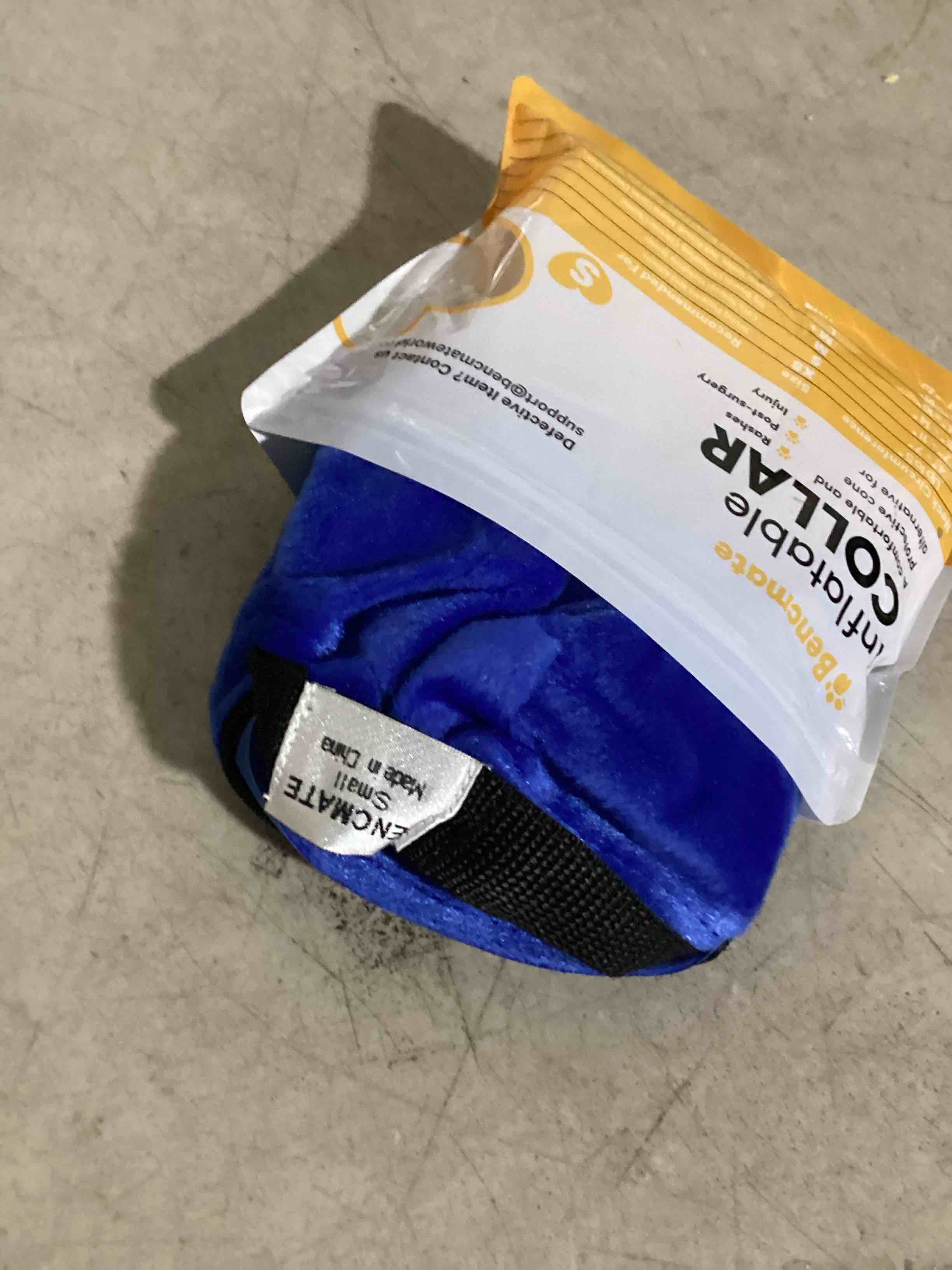 Condition photo showing Good Condition for bencmate inflatable dog cone collar alternative, soft dog cone for small medium large dogs and cats, neck recovery ecollar donut collar after surgery (small, blue) blue small [neck:4"-7"]