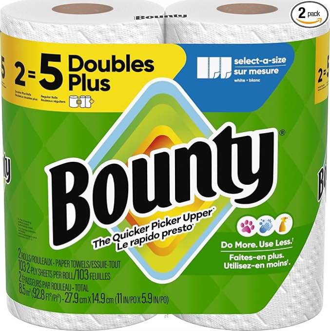 bounty quick size 2 rolls