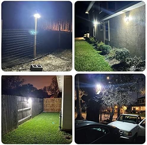 Condition photo showing New/Like New for solar lights outdoor waterproof, 288 led 2800lm motion sensor outdoor lights with remote control, 4 head solar flood lights outdoor for patio, garage, yard, wall, ip65 security lights 2 pack