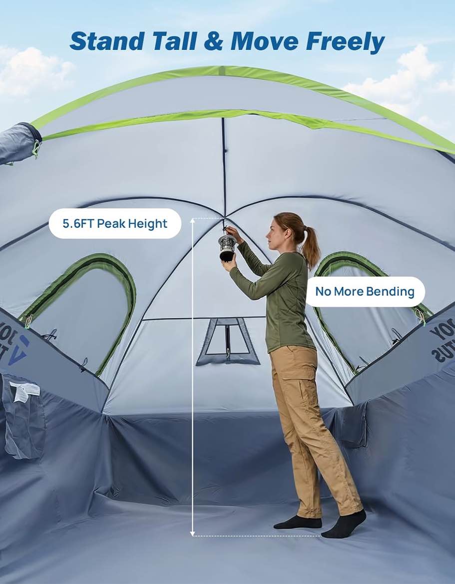 Condition photo showing As Is for joytutus pickup truck tent 2.0, waterproof pu2000mm double layer for 2 person, portable truck bed tent with rainfly, 5.5'-5.8' camping preferred - green