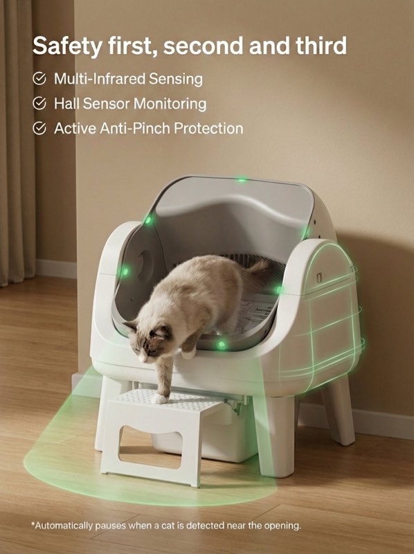 Condition photo showing As Is for autoscooper 12 lite cat litter box, light grey
