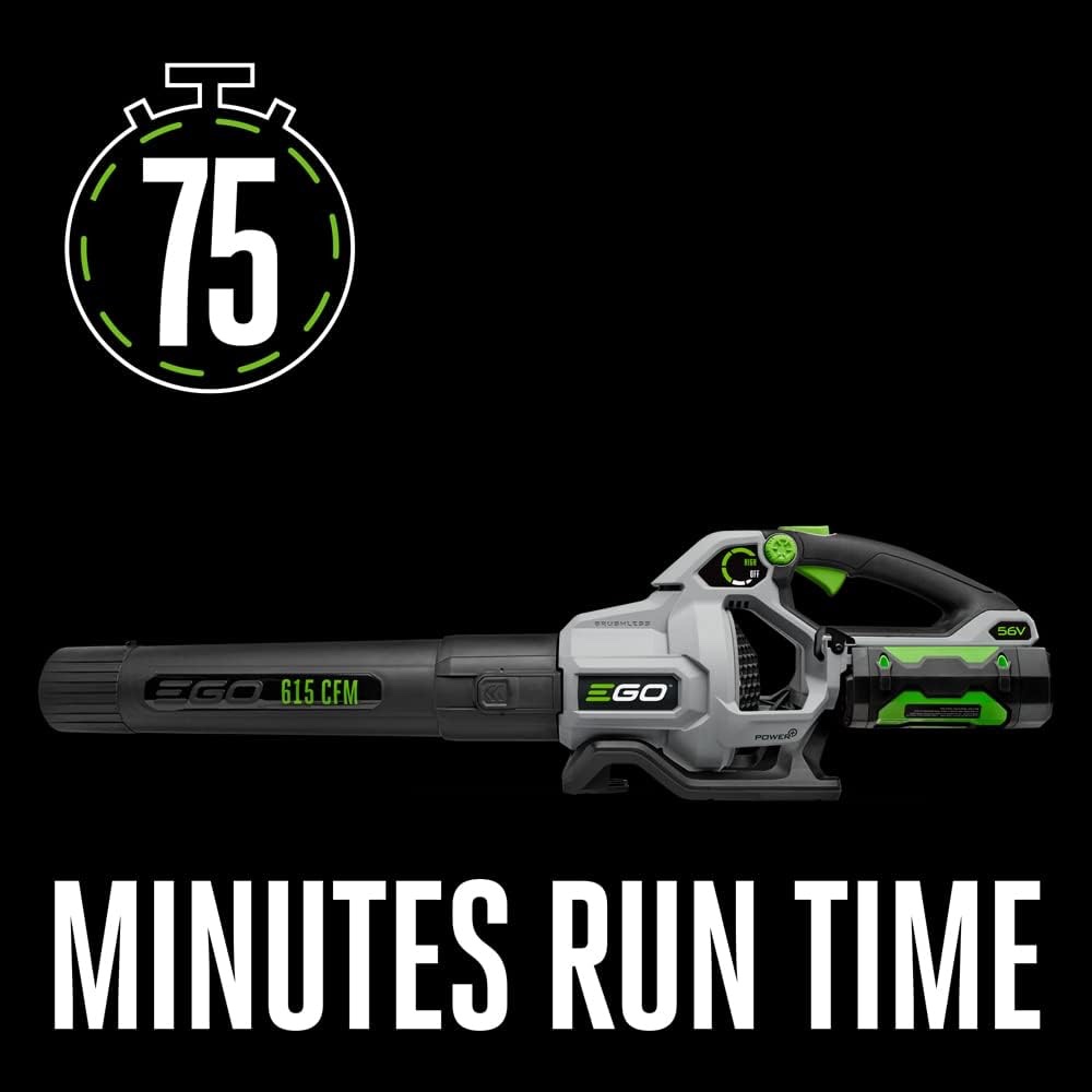 Condition photo showing As Is for ego power+ cordless electric leaf blower, 615 cfm, with battery - lb6151 | clean up in the yard and after mowing – includes ego 56v 2.5ah battery and charger – battery compatible with 100+ ego tools