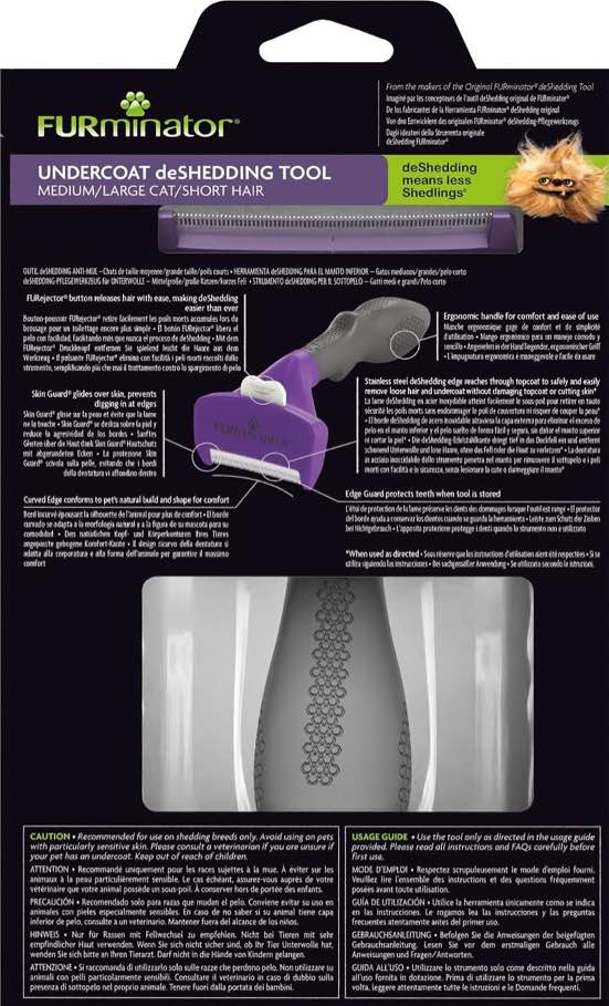 Condition photo showing Good Condition for furminator undercoat deshedding tool for medium/large short hair cats over 4.5 kg, violet