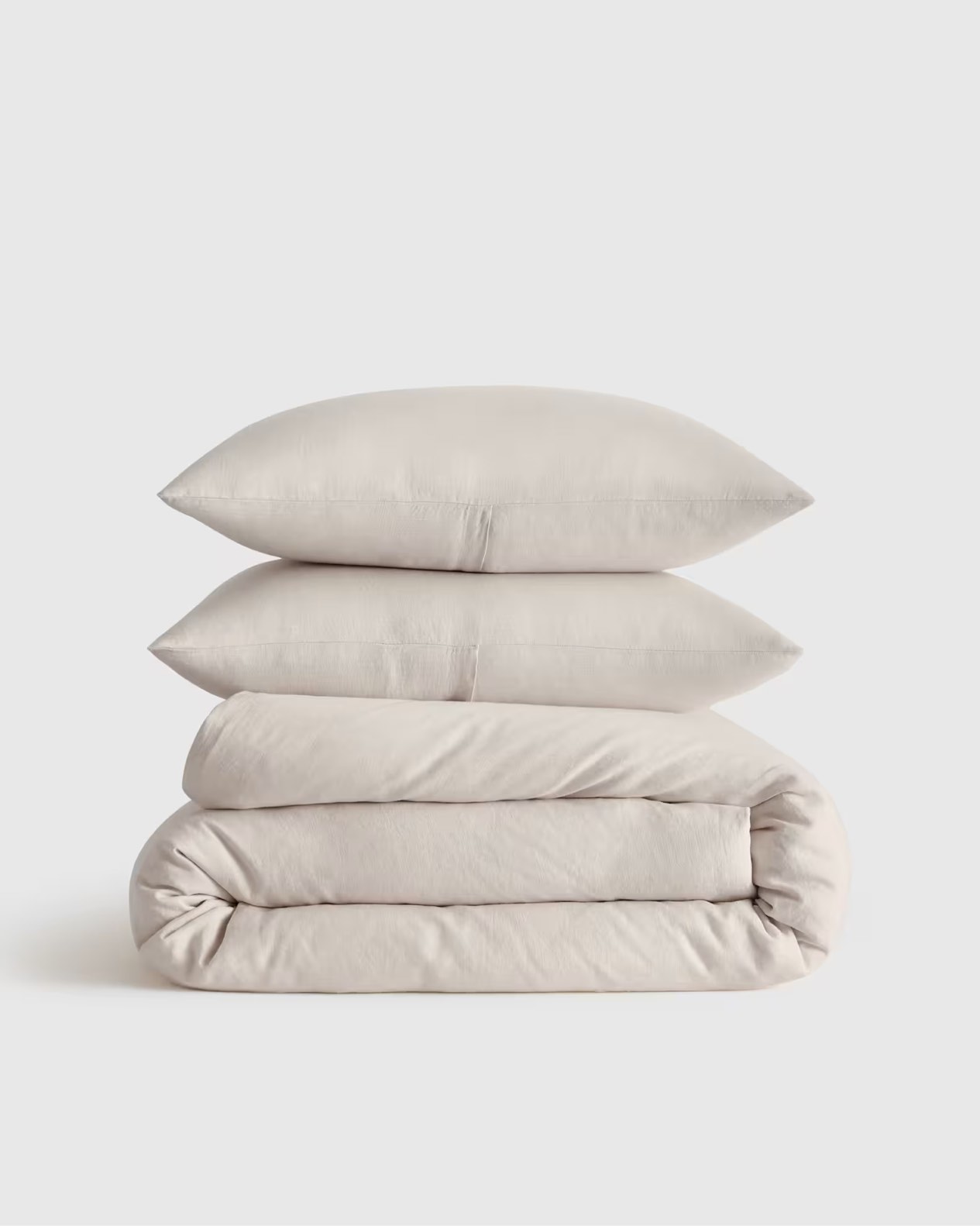 quince- european linen duvet cover set for king/cal. king, in color sand