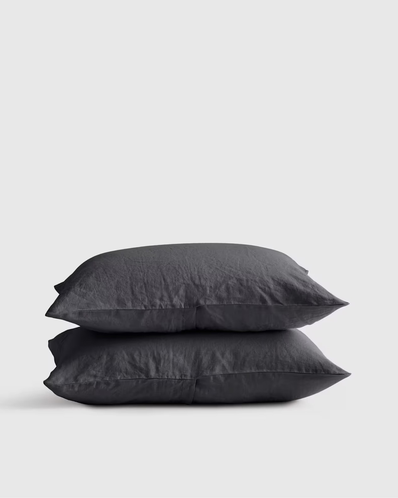 quince- european linen sham set king size color charcoal