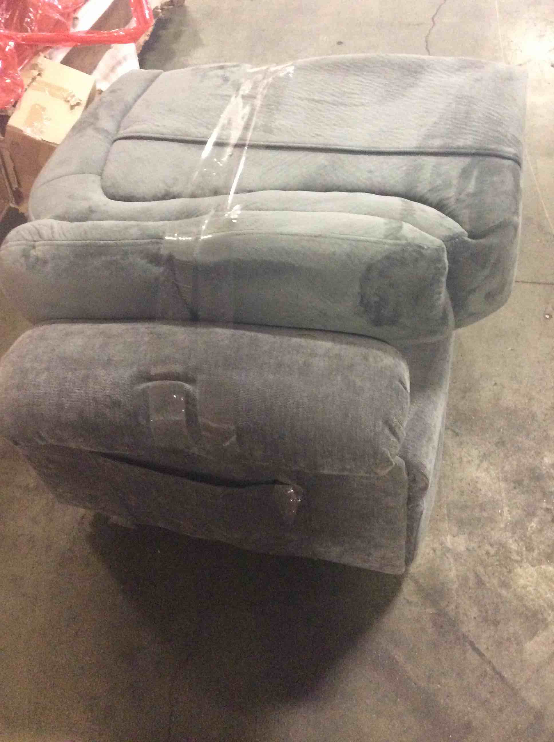 Condition photo showing As Is for (similar to the stock photo )tbfit accent chair, modern oversized chenille armchair for living room, comfy upholstered reading chairs electric for bedroom, apartment, office, rv, gray((incomplete))