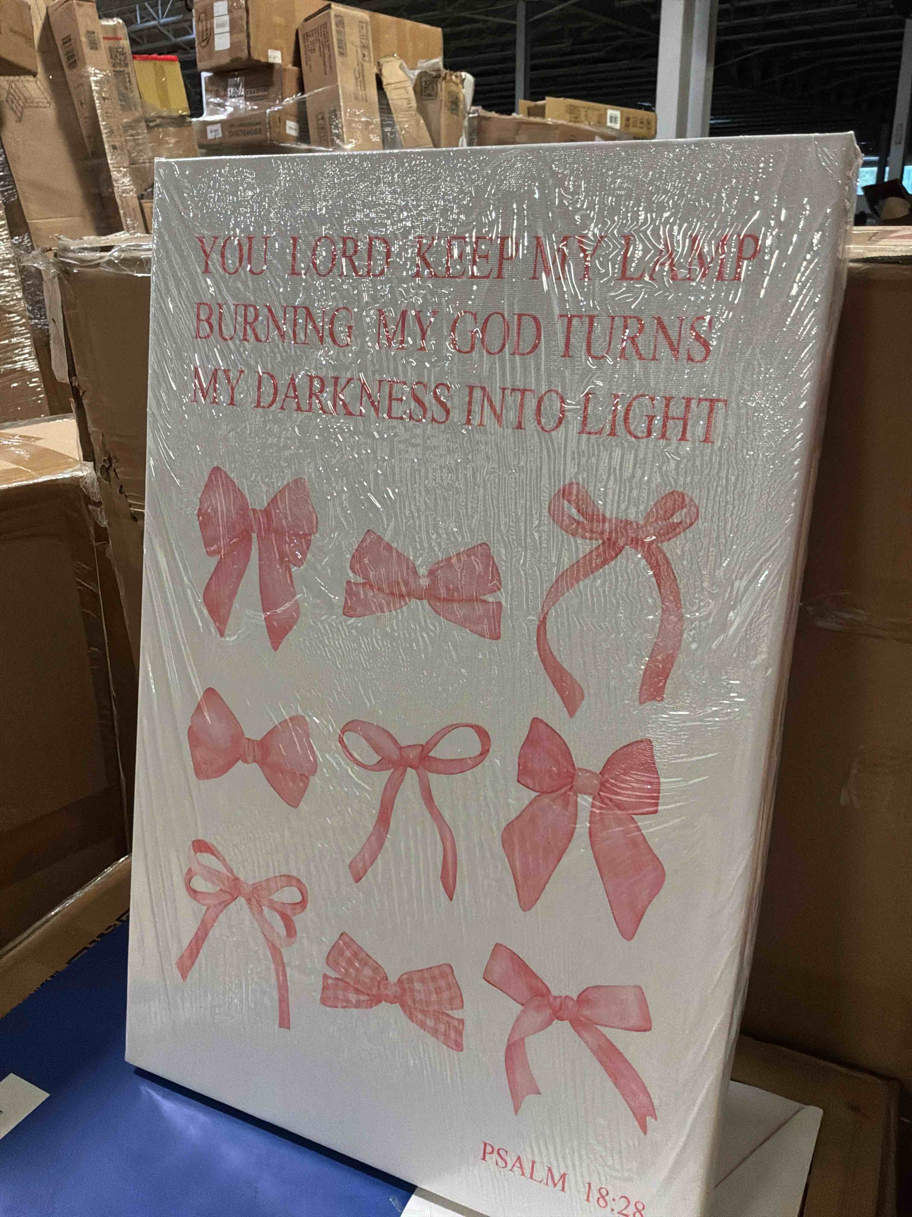 Condition photo showing Good Condition for pink bow canvas wall art set of 3, pink coquette dorm room wall decor paintings, inspirational scripture verses bows posters prints pictures for girls dorm room bathroom bedroom 12x16 inch framed
