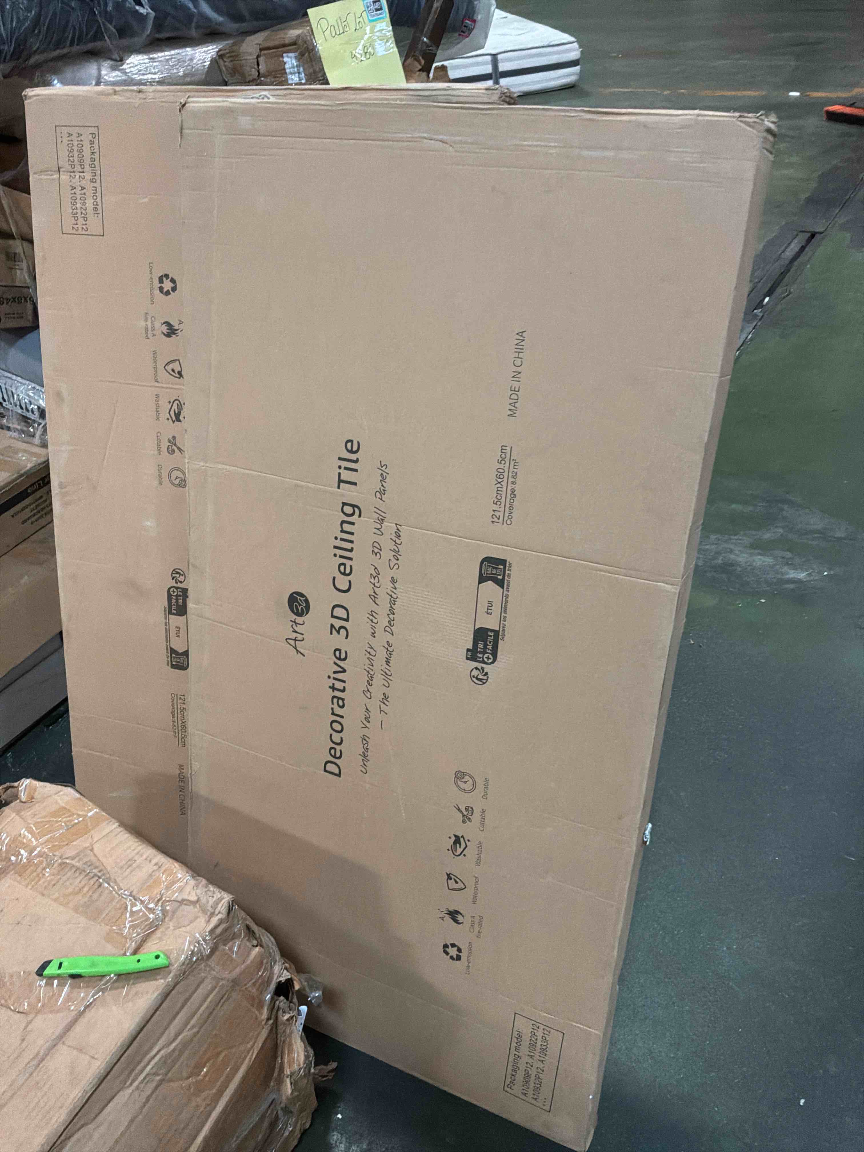 Condition photo showing Good Condition for art3d 3d pvc drop ceiling tiles, 3d wall panels ( 12 panels)