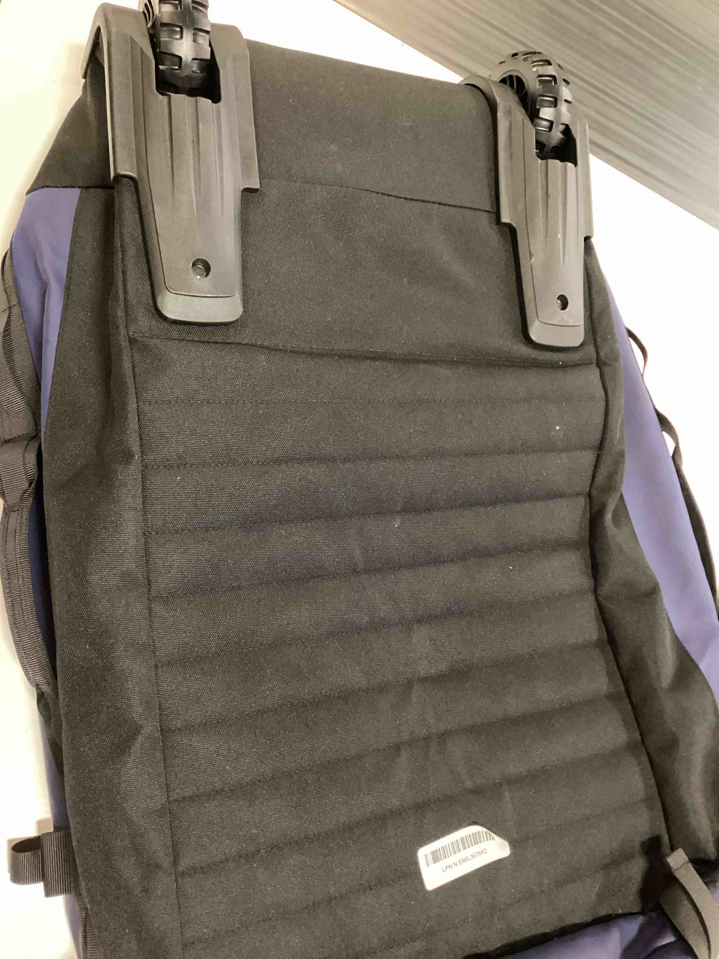 Condition photo showing As Is for rolling duffle bag with wheels,86l 30”carry on luggage with wheels,folding travel bag,duffle backpack with separate shoe compartment (dark blue)