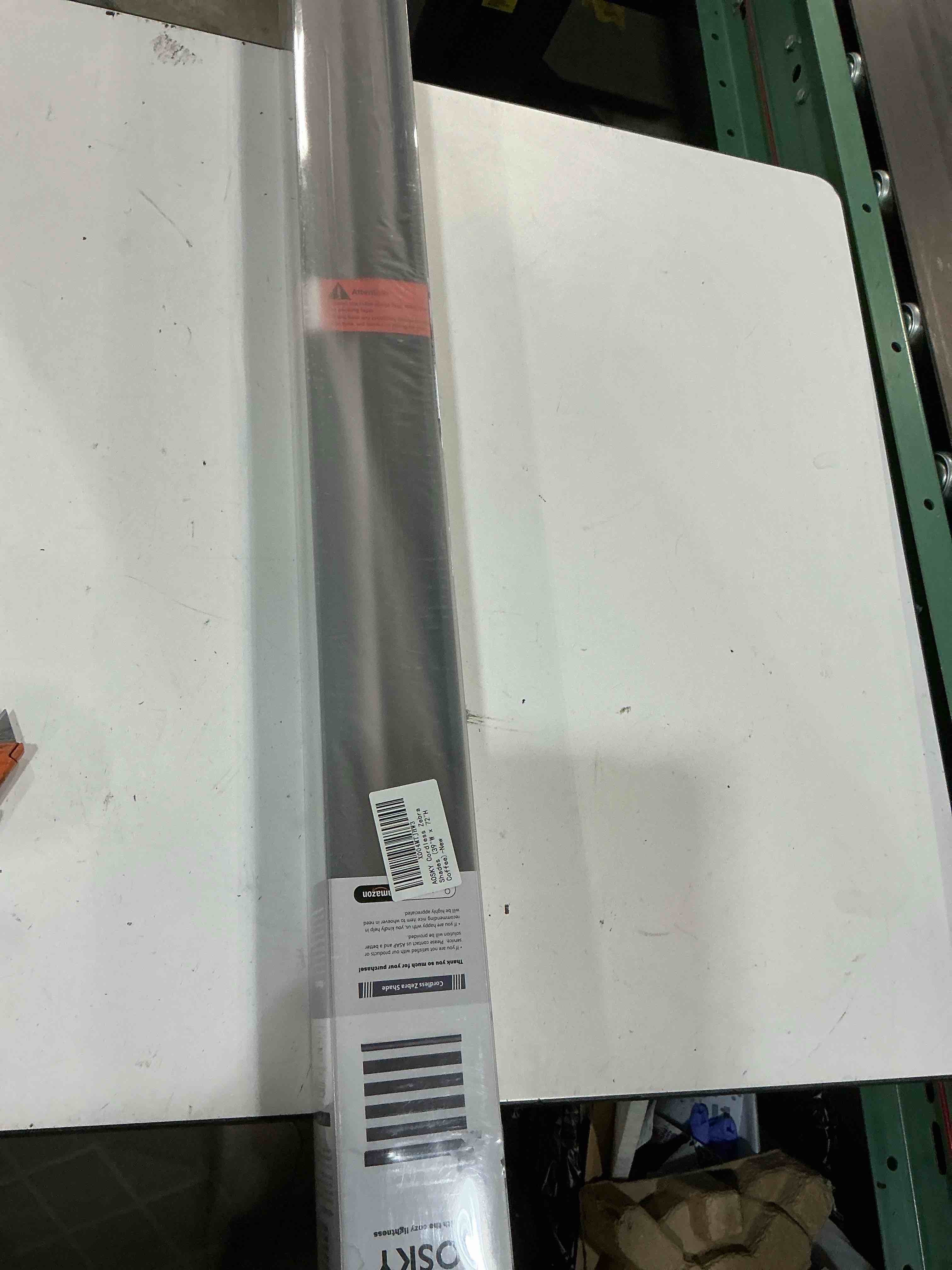 Condition photo showing New/Like New for aosky cordless zebra blinds for windows pull down roller window shades dual layer light filtering privacy for day and night, free-stop door shades for home easy to install brown 39" w x 72" h 39"w x 72"h brown