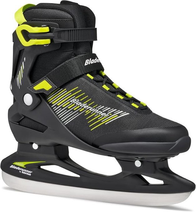 bladerunner ice by rollerblade igniter men's adult ice skates, black and lime black/lime 13