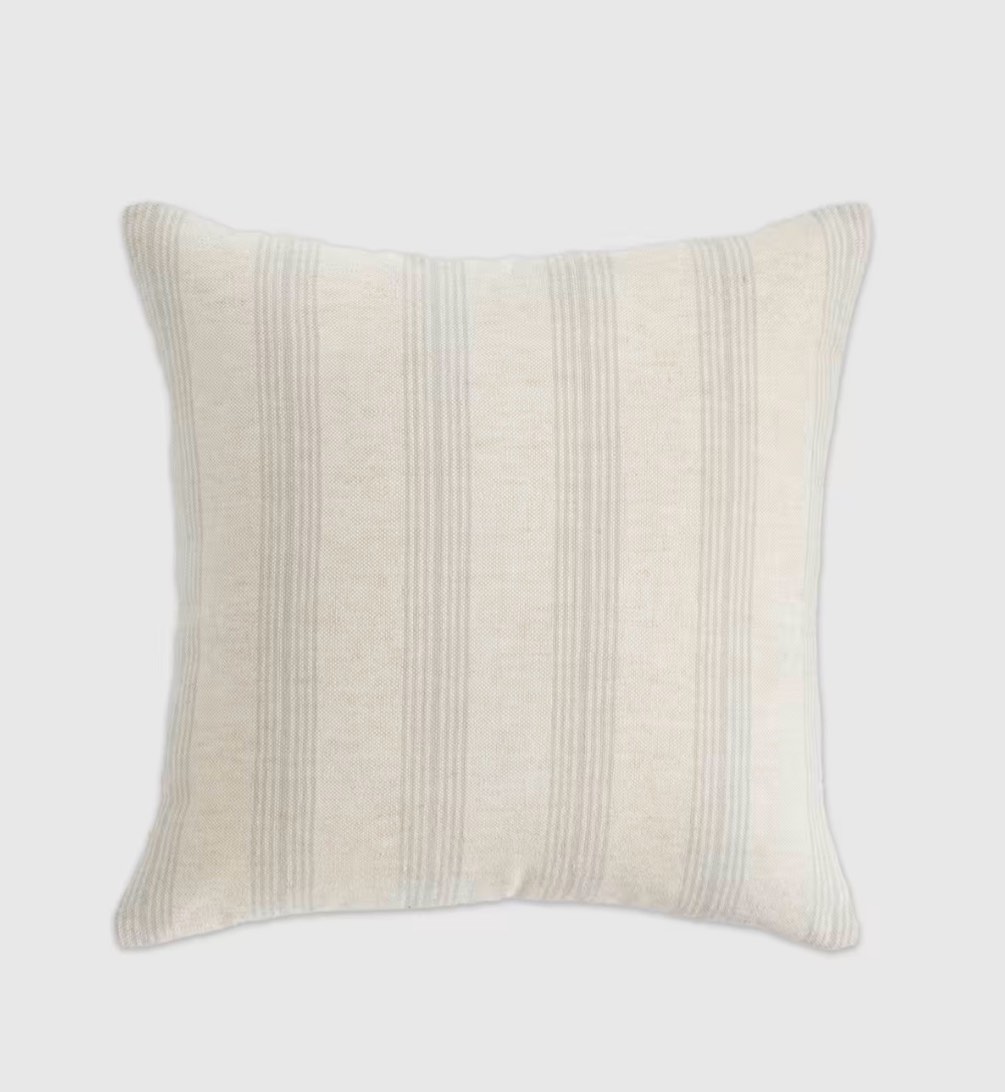 neutral stripe pillow cover, 20x20 in, natural, set of 2