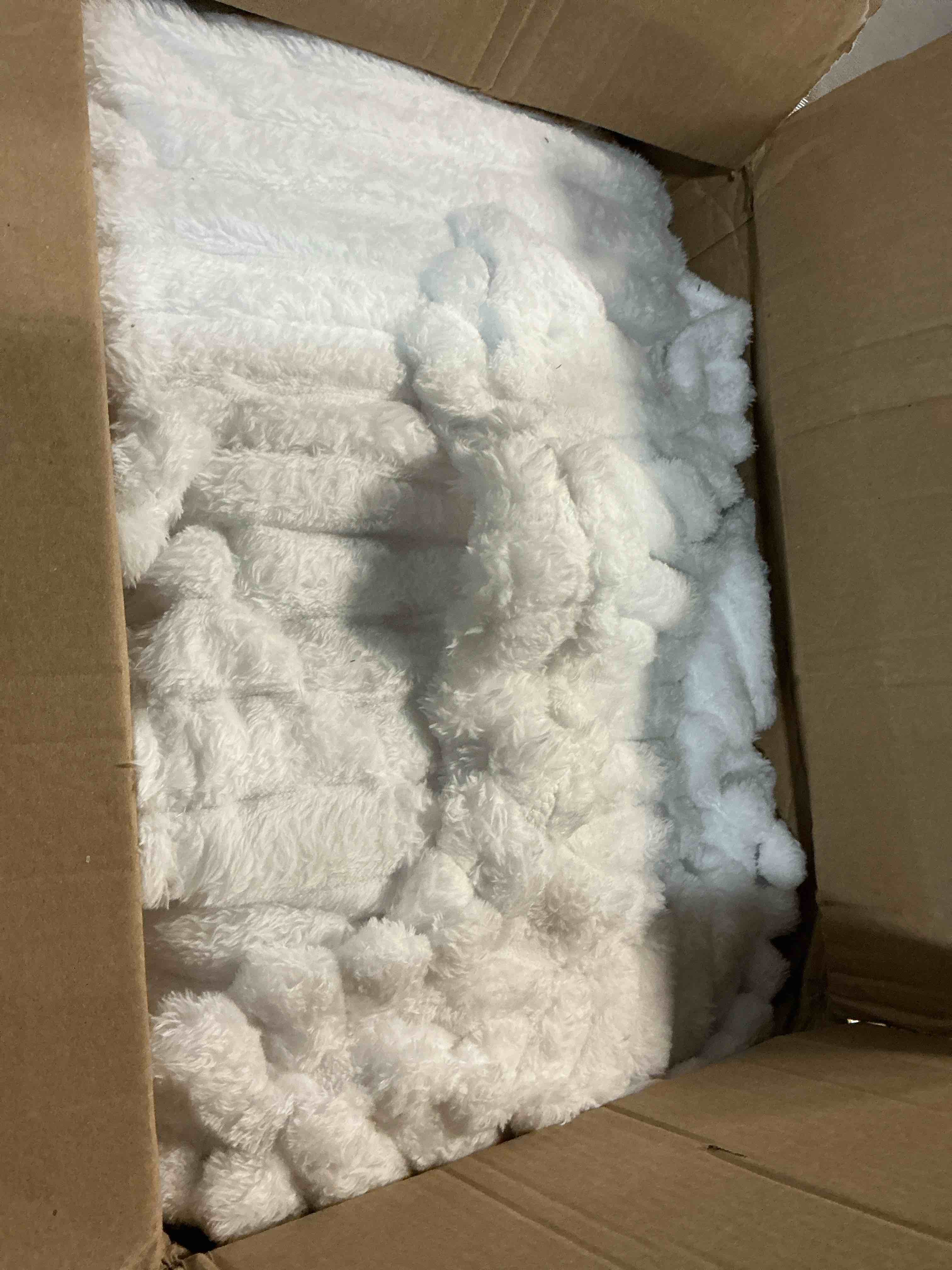 Condition photo showing As Is for bedsure gentlesoft white full blanket for bed - cozy soft blankets for women, cute large throws for girls, bright white, 84x90 inches bright white full