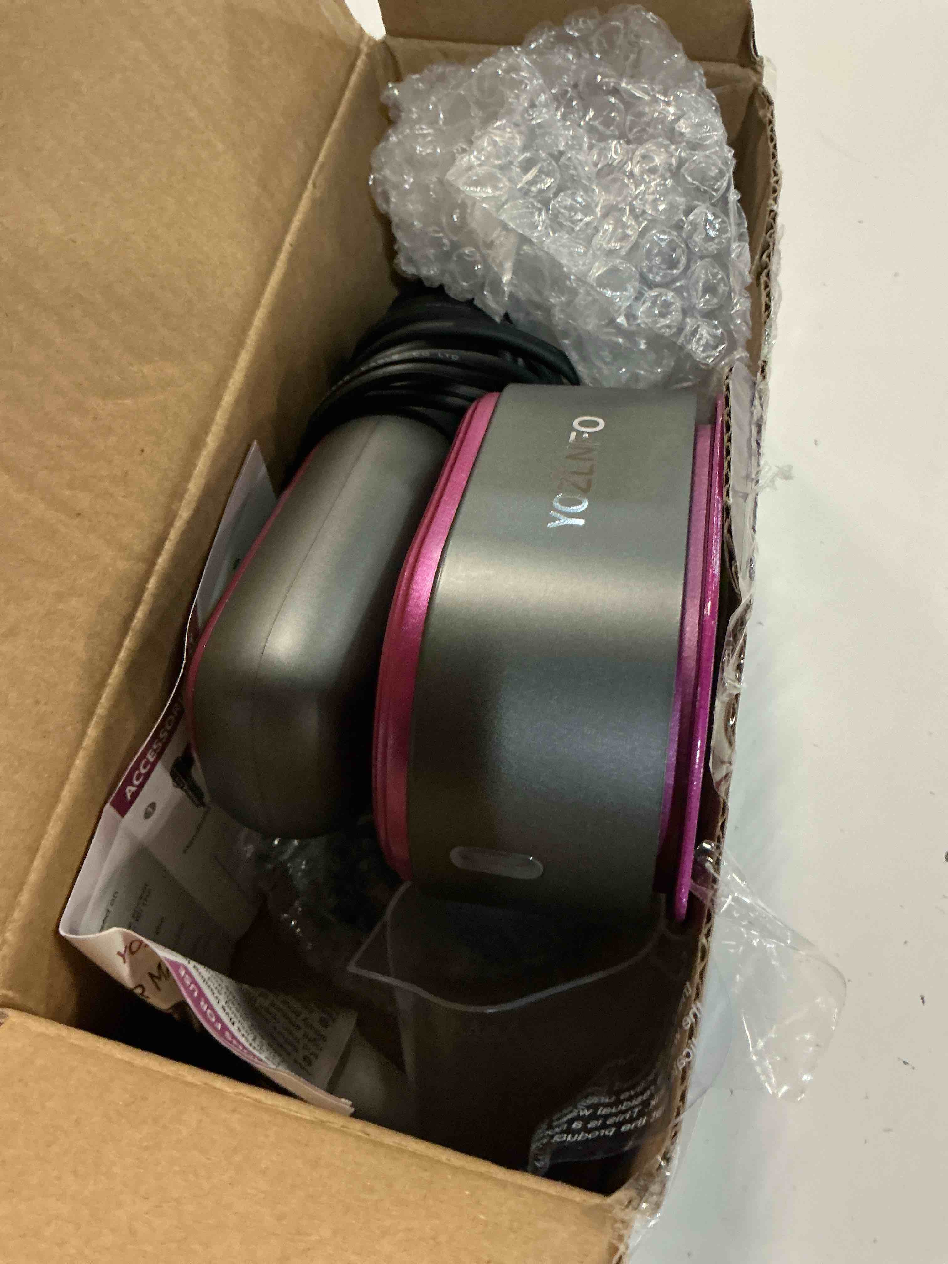 Condition photo showing As Is for travel steamer for clothes 1200w: 5-mode handheld iron & steam 15s heat-up, 90° rotatable, 7-hole ceramic soleplate, no-drip steam, 110ml tank, 110v deep purple&grey