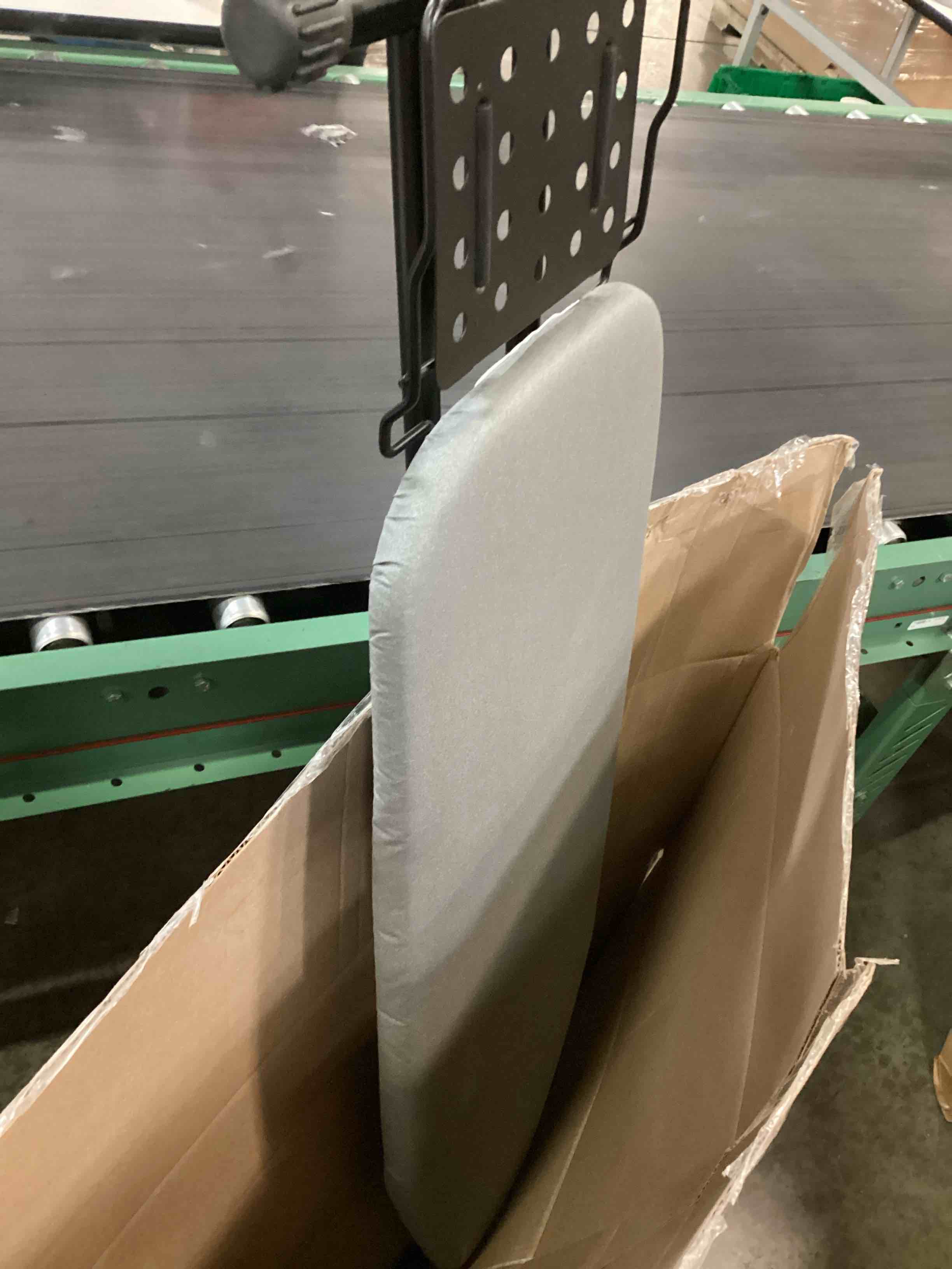 Condition photo showing As Is for jakeefud deluxe ironing board with heat resistant cover and thicken felt pad, heavy sturdy legs,full size hanger iron board,foldable (l-grey)