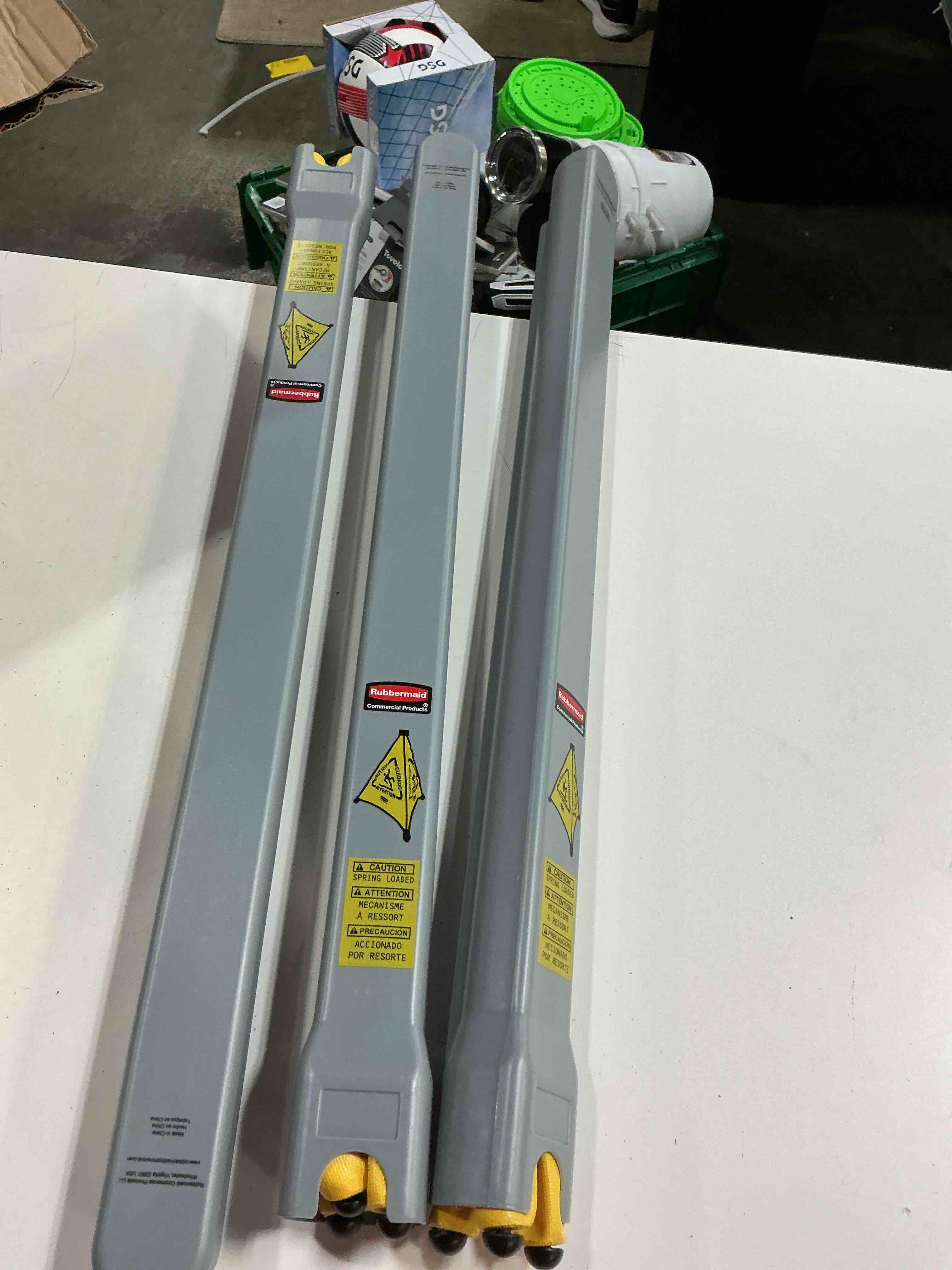Condition photo showing Good Condition for rubbermaid commercial products multilingual "wet floor" pop-up floor cone 20-inch yellow warning sign for grocery stores/office/restaurant/malls