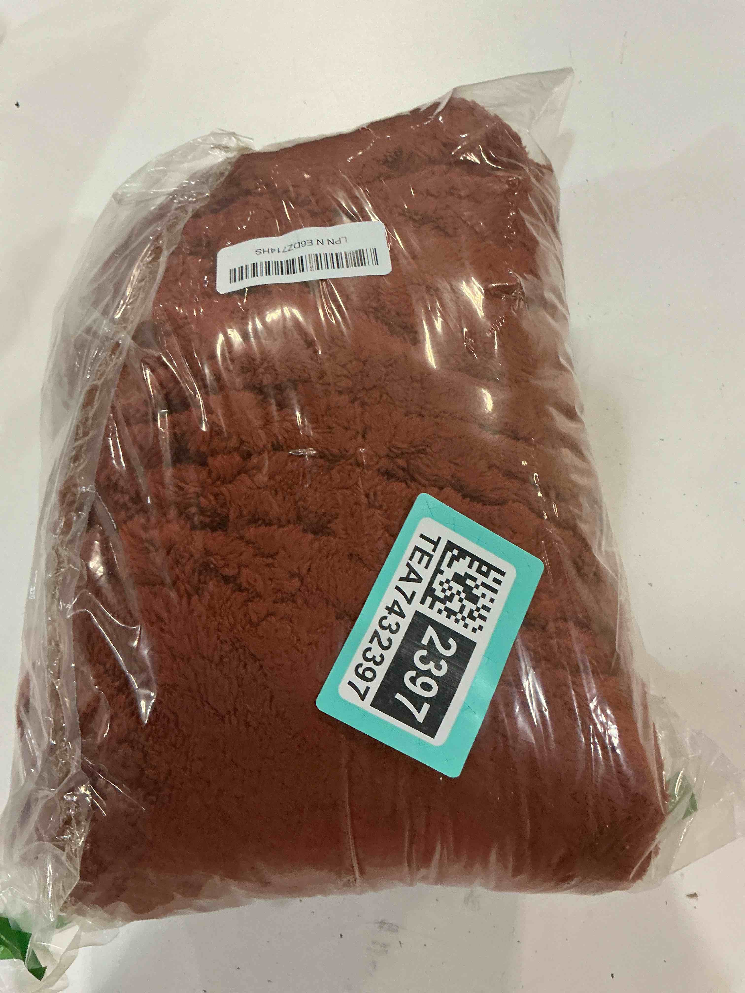 Condition photo showing As Is for 50x70 inch rust throw blanket - soft & fluffy fleece, cute & aesthetic, perfect for sofa, couch, chair, bed, living room & bedroom, all-season use, plush & cozy decorative blanket knit rust xl throw(50x70)
