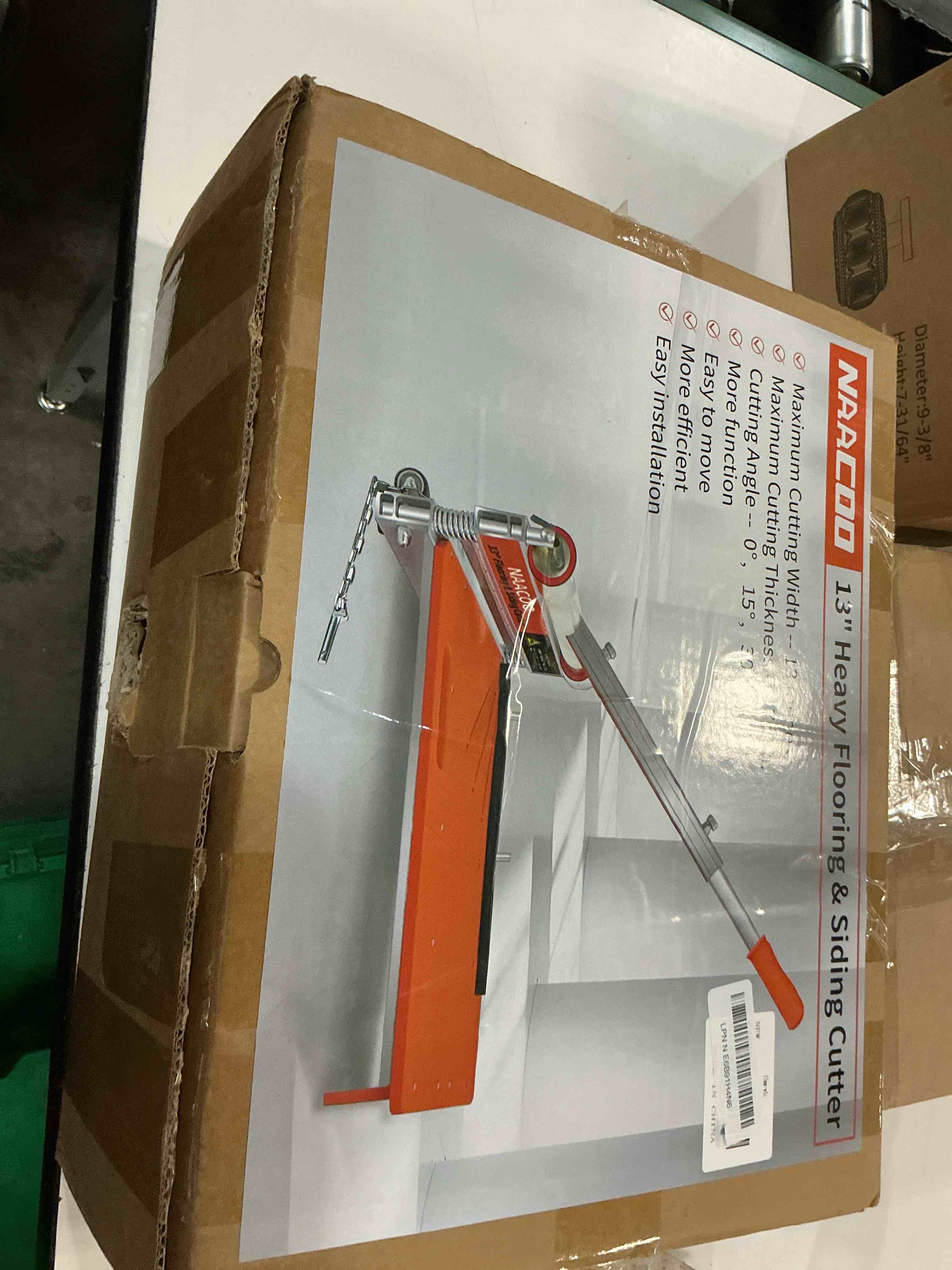 Condition photo showing New/Like New for naacoo 17mm heavy duty laminate/vinyl floor cutter, 13” vinyl plank cutter with wheel – just 1 step meet angle&length cutting, flooring tools - cuts laminate floor, engineer wood, lvp/t, vct, spc, wpc 17mm heavy floor cutter