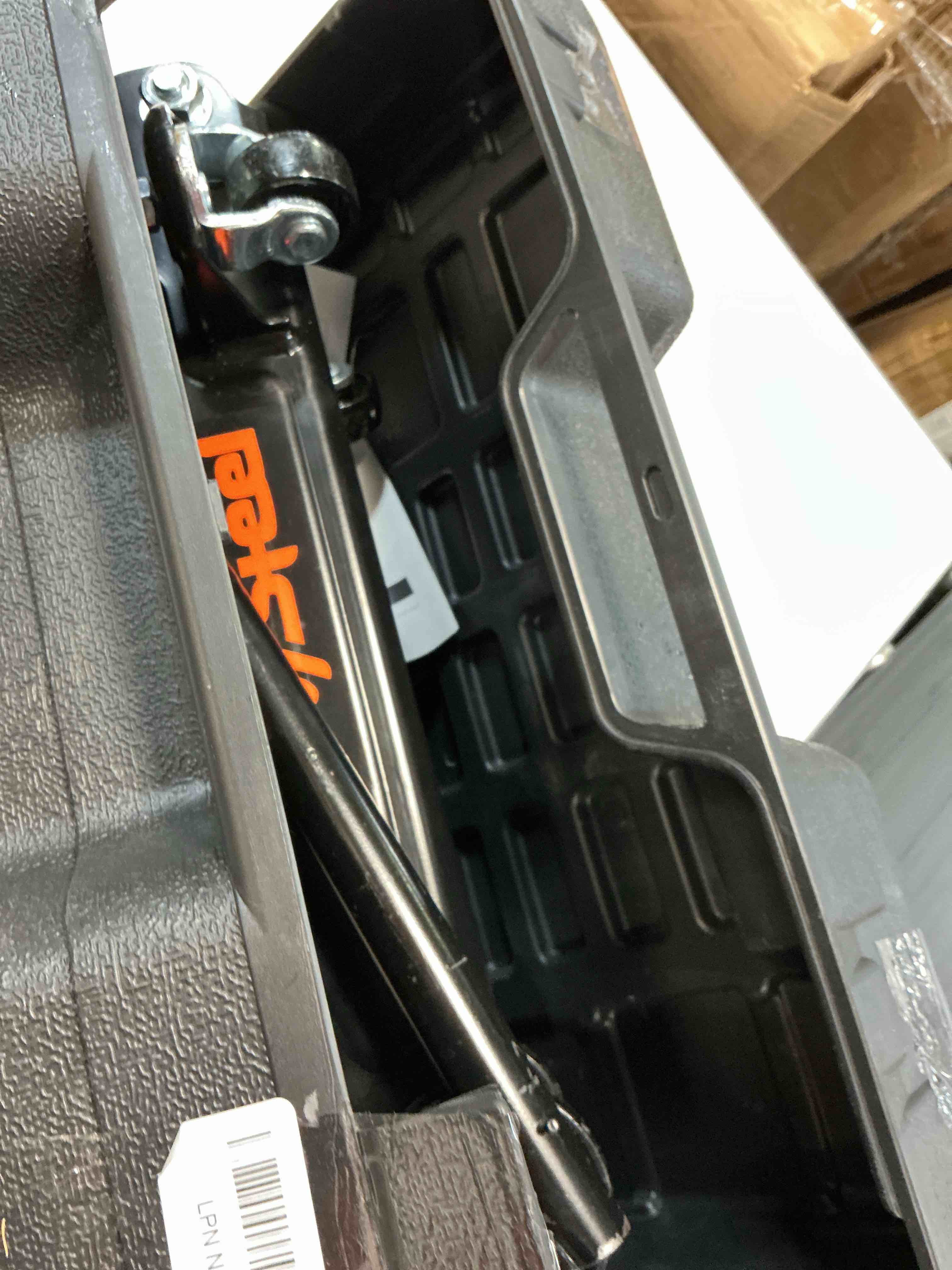 Condition photo showing As Is for av steel floor jack 1.5 ton (3300 lbs), hydraulic trolley jack with solid storage case, hydraulic jack for car with single piston pump, portable car floor jack with lifting range 5-1/8'' to 12''