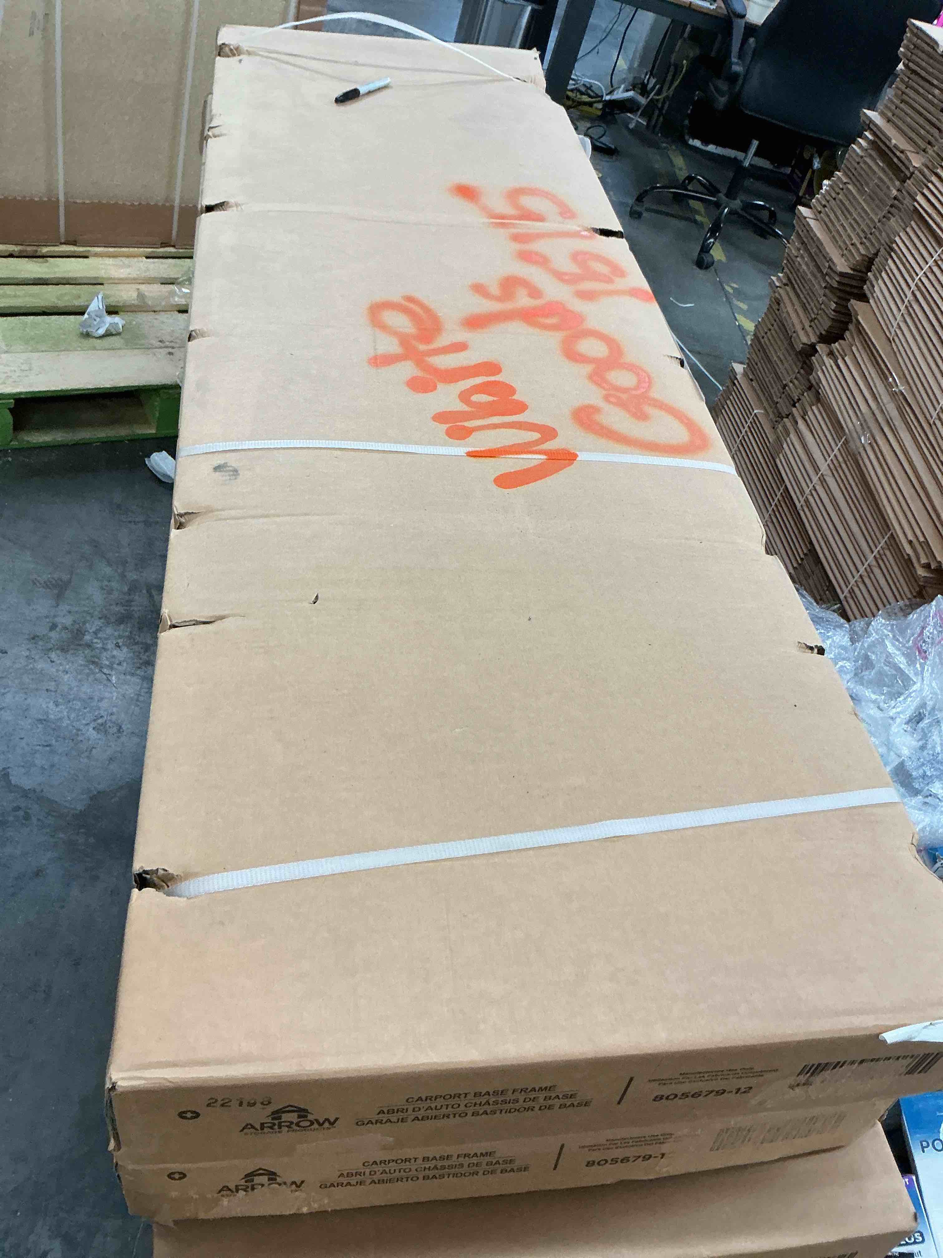 Condition photo showing Good Condition for (pick up 3 box) arrow carports galvanized steel carport compact car metal carport kit 10 x 15 x 7 charcoal