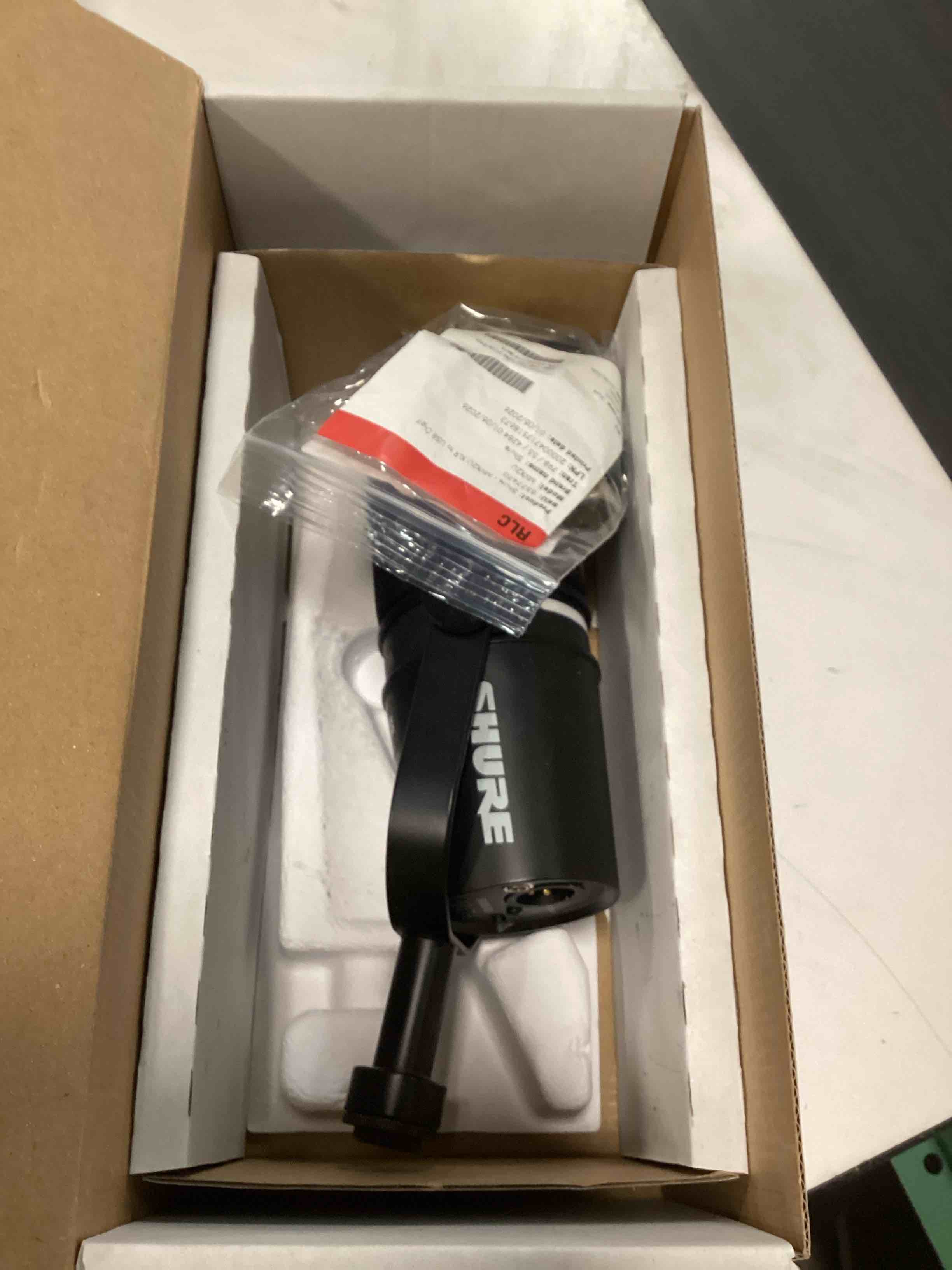 Condition photo showing Good Condition for shure mv7+ podcast dynamic microphone with stand. obs certified, enhanced audio, led touch panel, usb-c & xlr outputs, auto level mode, digital pop filter, podcasting, streaming, recording - black