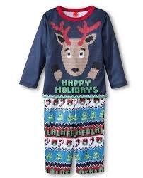 Target Ugly Christmas Sweater Happy Holidays Reindeer Blue L/s Pajamas Size 4