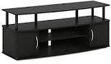 FURINNO JAYA Large Entertainment Stand for TV Up to 50 Inch, Blackwood