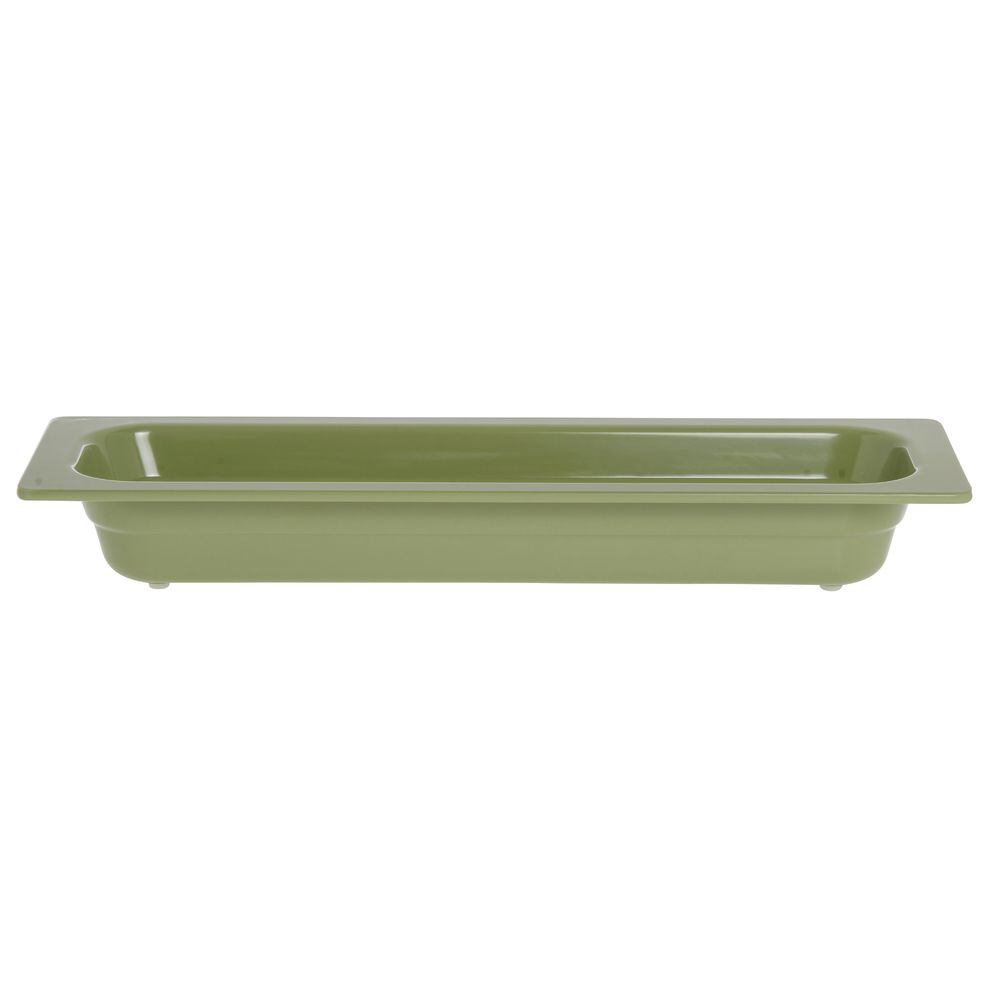 HUBERT 1/2 Size Long Willow Green Melamine Cold Food Pan - 21 1/2"L x 6 1/2"W x 2 1/2"H  (Located In Cafeteria)