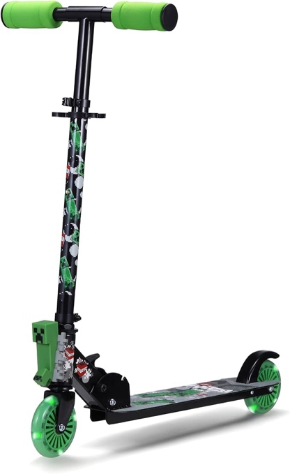 2 wheel kick scooter for kids, foldable, light up led wheels